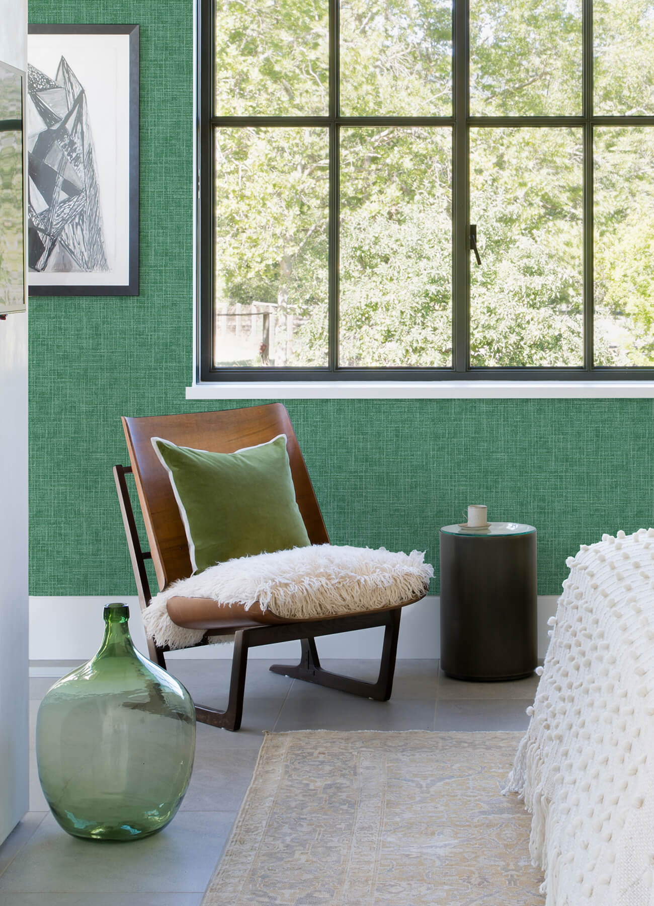 emerson-green-faux-linen-wallpaper-york-wallcoverings-4081-26353 - York Wallcoverings Papel pintado
