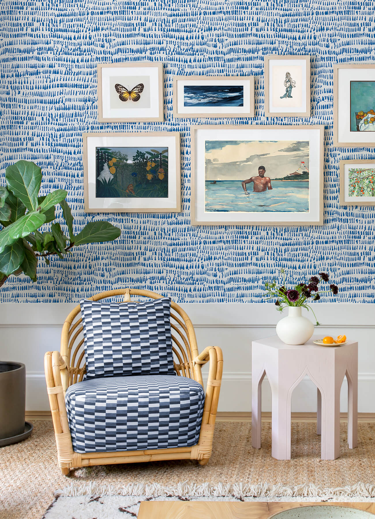 runes-sapphire-brushstrokes-wallpaper-york-wallcoverings-4081-26357 - York Wallcoverings Papel pintado