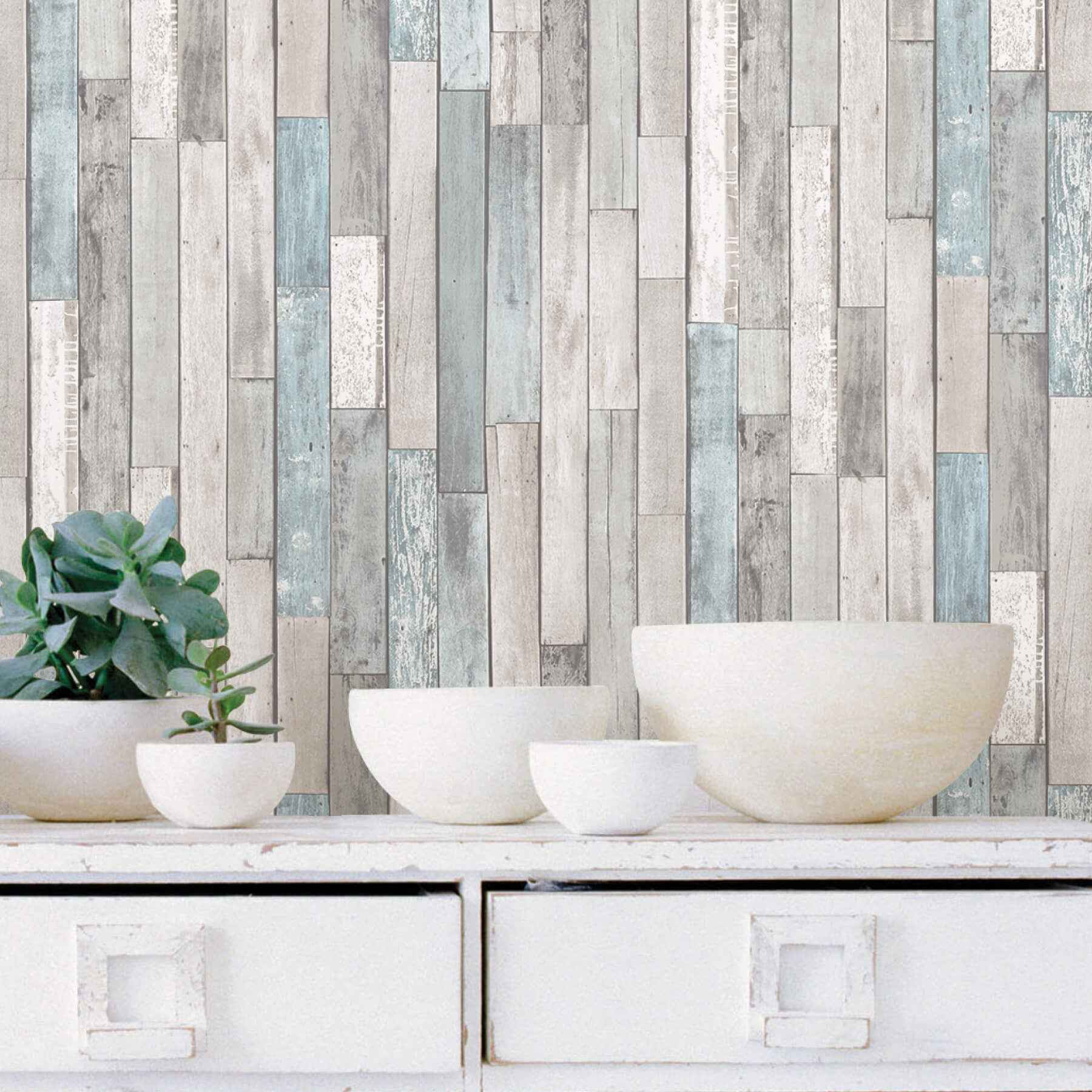 Weathered Plank Shore Wood Peel and Stick Wallpaper - York Wallcoverings - NH3058 - York Wallcoverings Wallpaper