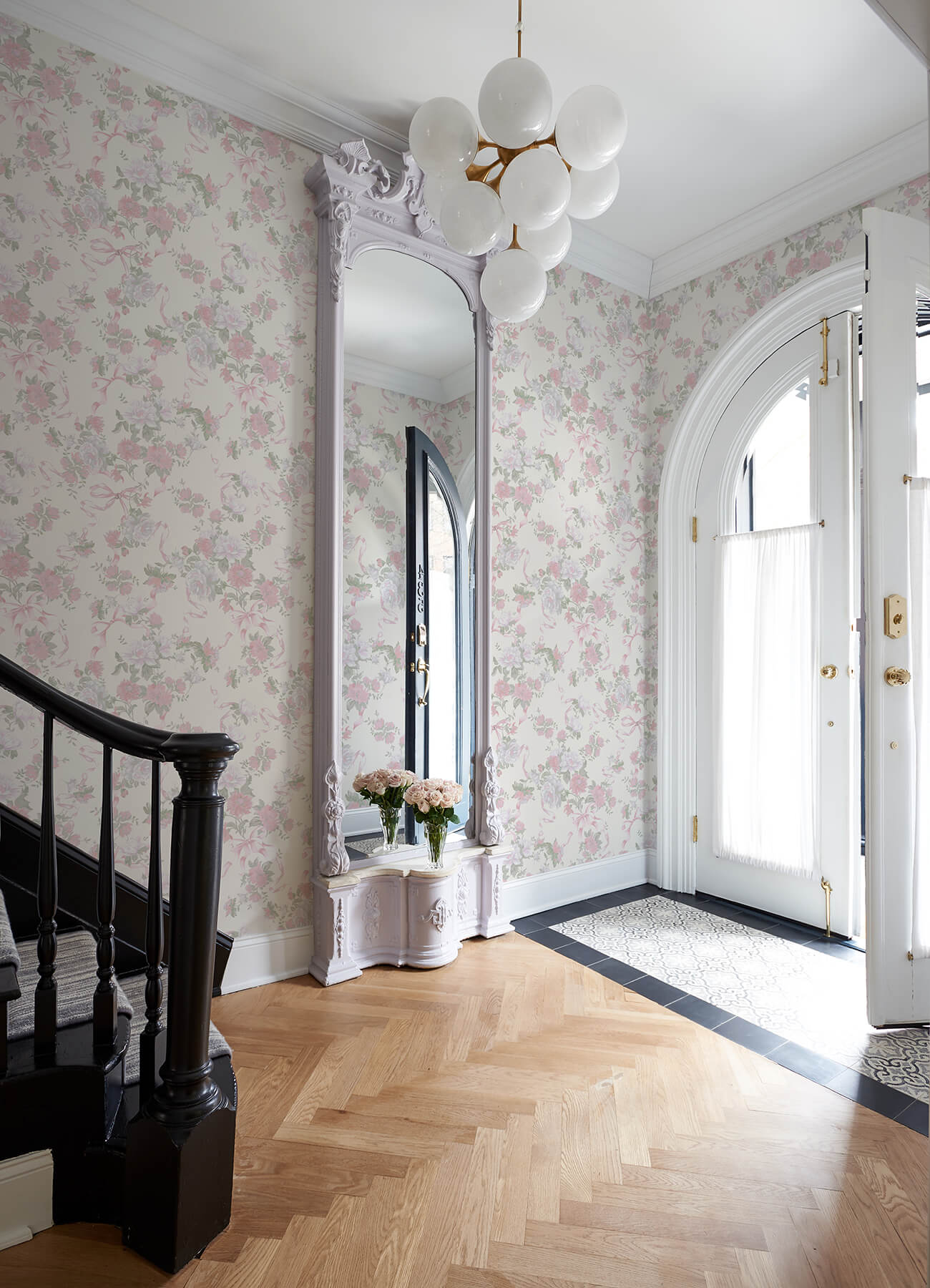 cabbage-rose-bow-pretty-in-pink-ribbons-roses-wallpaper-york-wallcoverings-ast4653 - York Wallcoverings Papel pintado