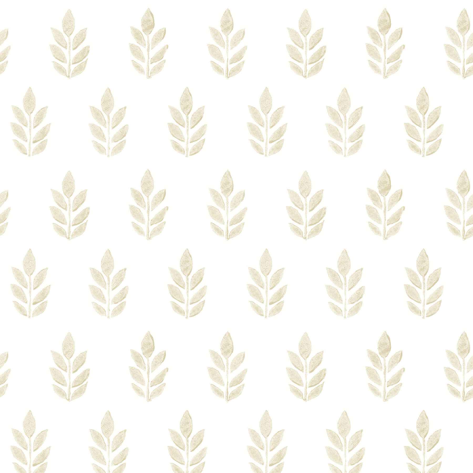 Ervic Blue Leaf Block Print Wallpaper - York Wallcoverings - 3122-11305