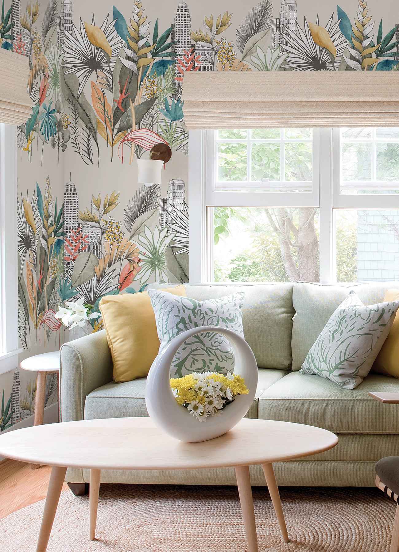 Sierra Neutral Urban Tropic Wallpaper - York Wallcoverings - CEP50109W - York Wallcoverings Wallpaper