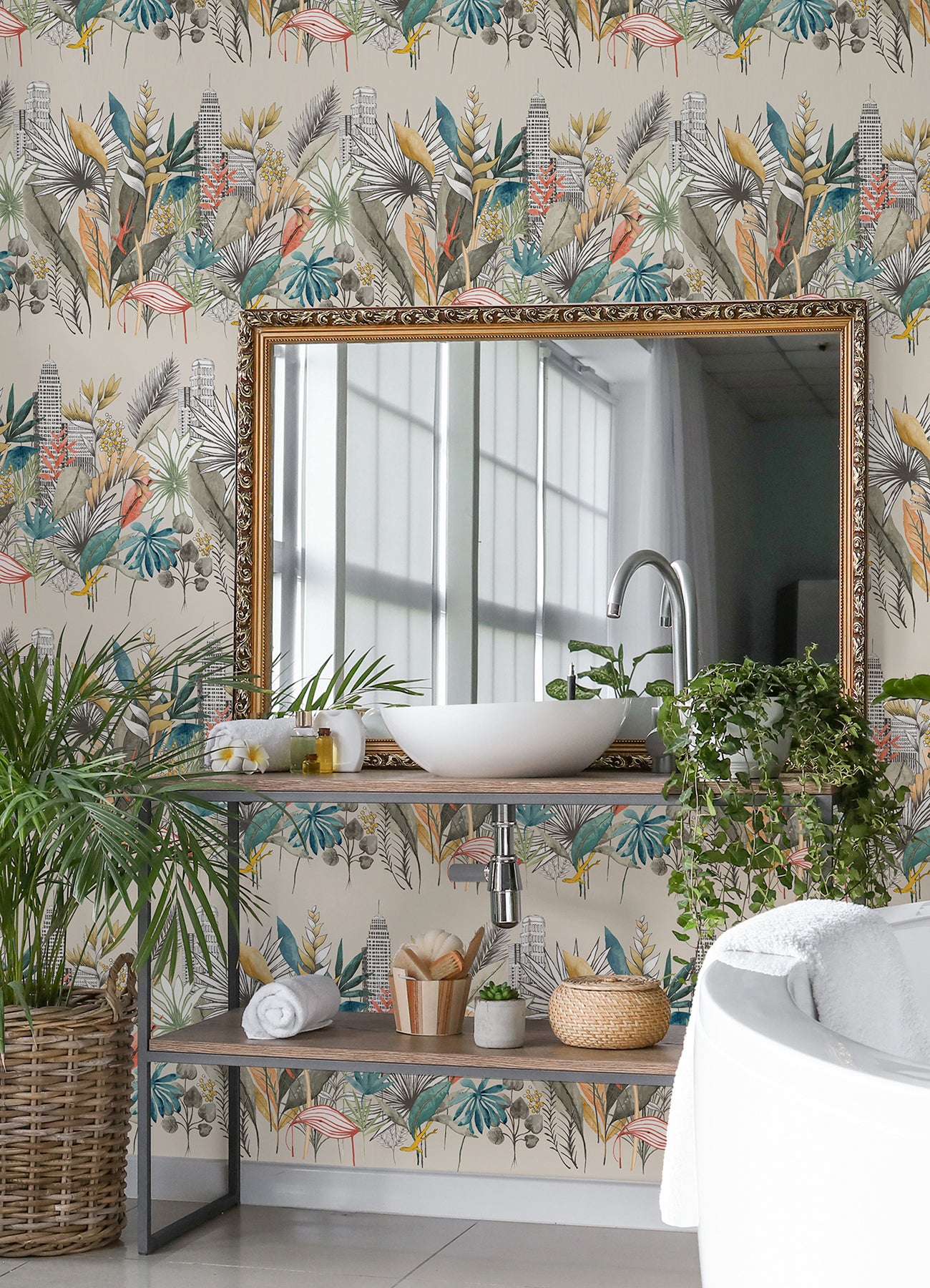 sierra-neutral-urban-tropic-wallpaper-york-wallcoverings-cep50109w - York Wallcoverings Papel pintado