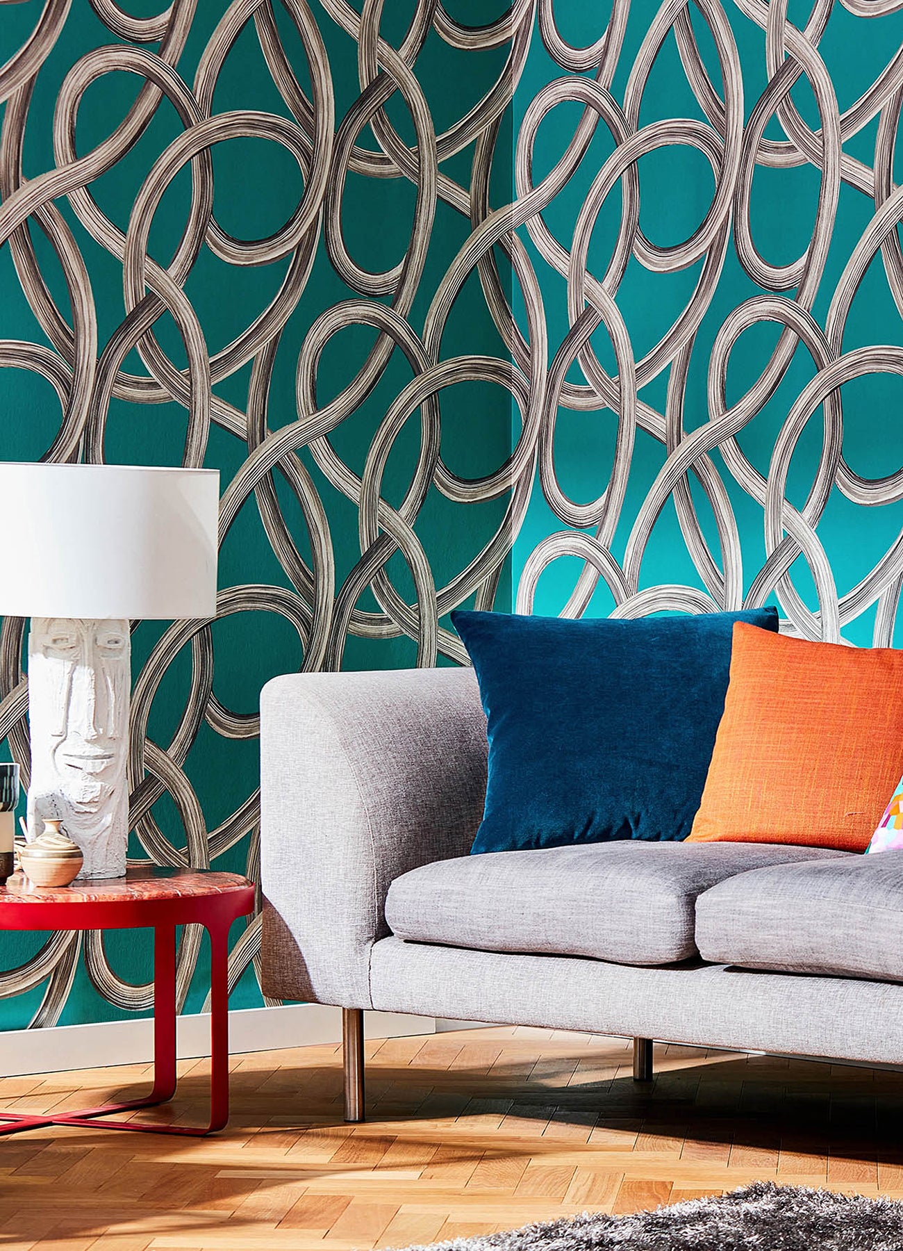 calix-turquoise-twisted-geo-wallpaper-york-wallcoverings-cep50124w - York Wallcoverings Wallpaper