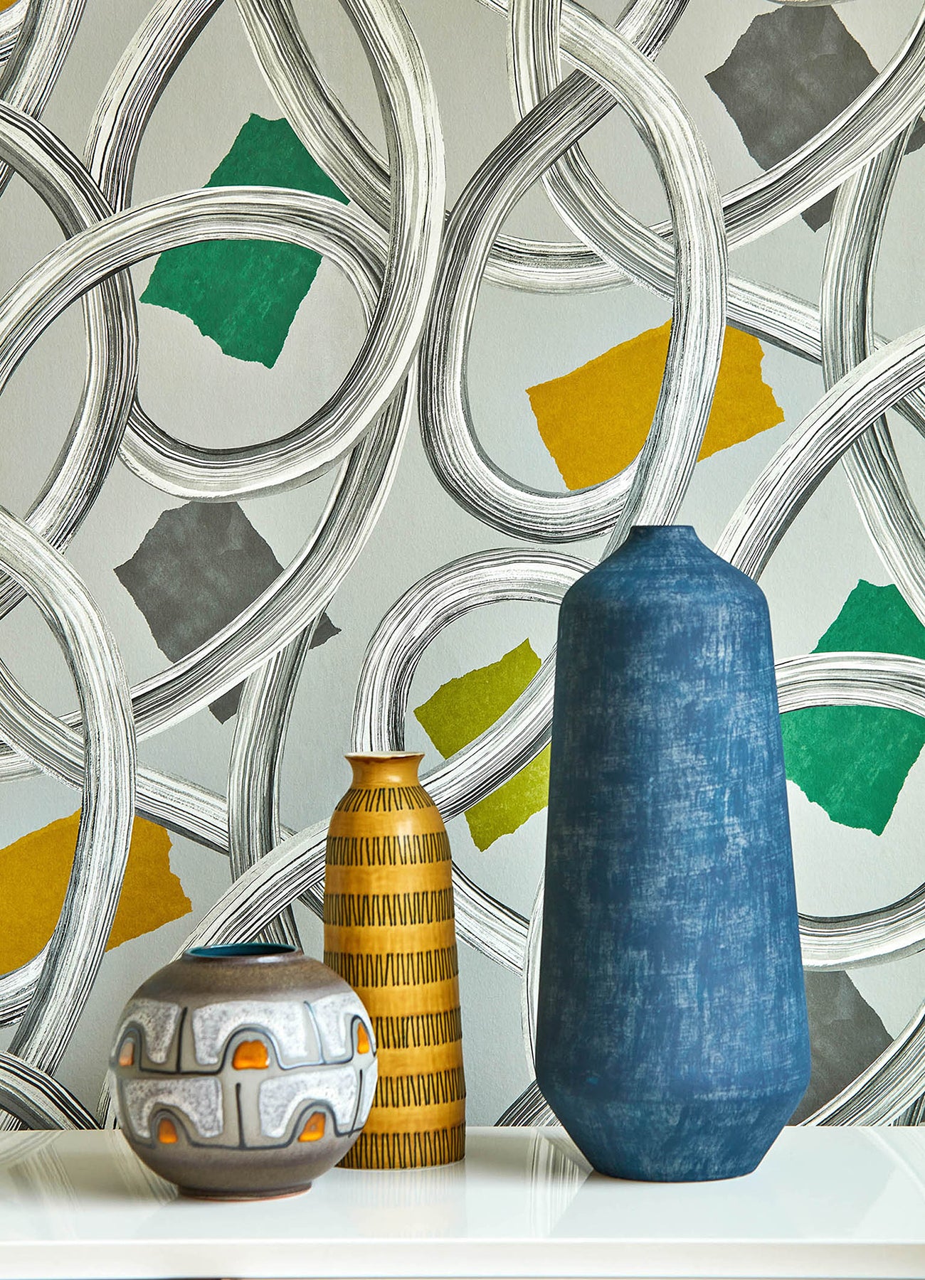 calix-grey-twisted-geo-wallpaper-york-wallcoverings-cep50128w - York Wallcoverings Papel pintado