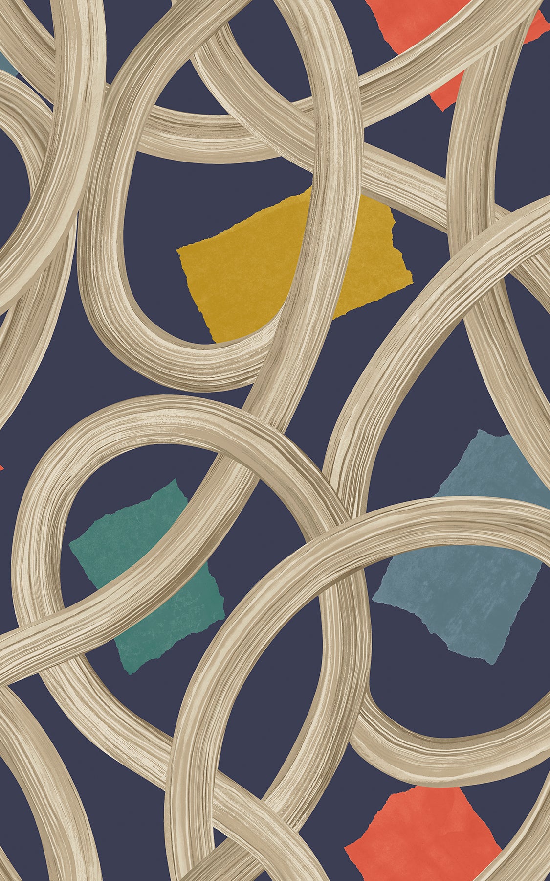 calix-indigo-twisted-geo-wallpaper-york-wallcoverings-cep50129w - York Wallcoverings Wallpaper