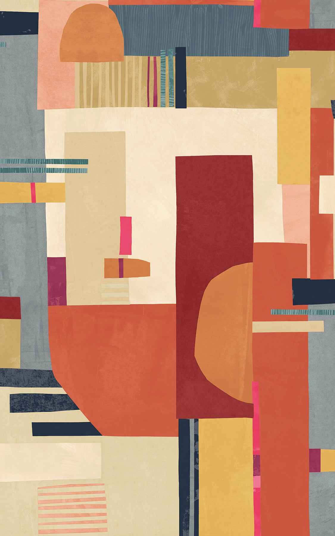 Rhodes Red Blocs Wallpaper - York Wallcoverings - CEP50130W - York Wallcoverings Wallpaper