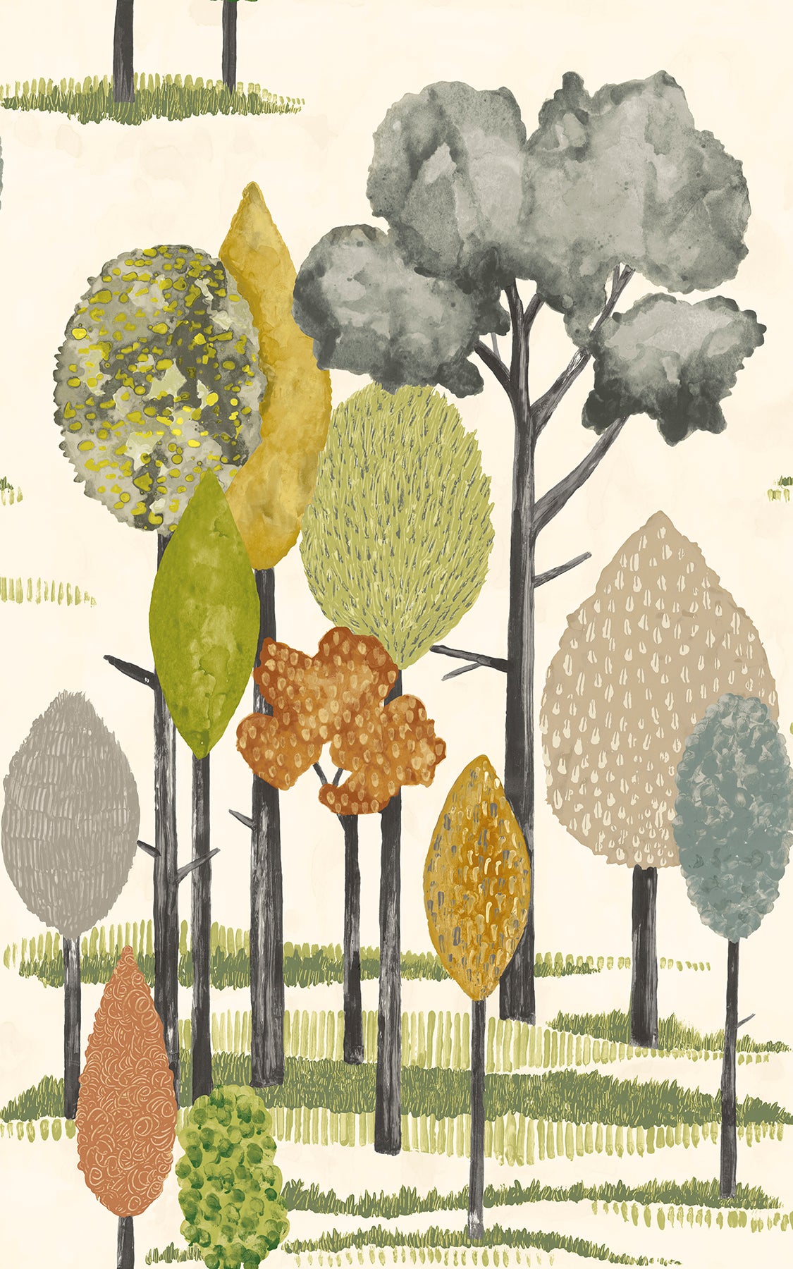 cypress-olive-tall-trees-wallpaper-york-wallcoverings-cep50135w - York Wallcoverings Papel pintado