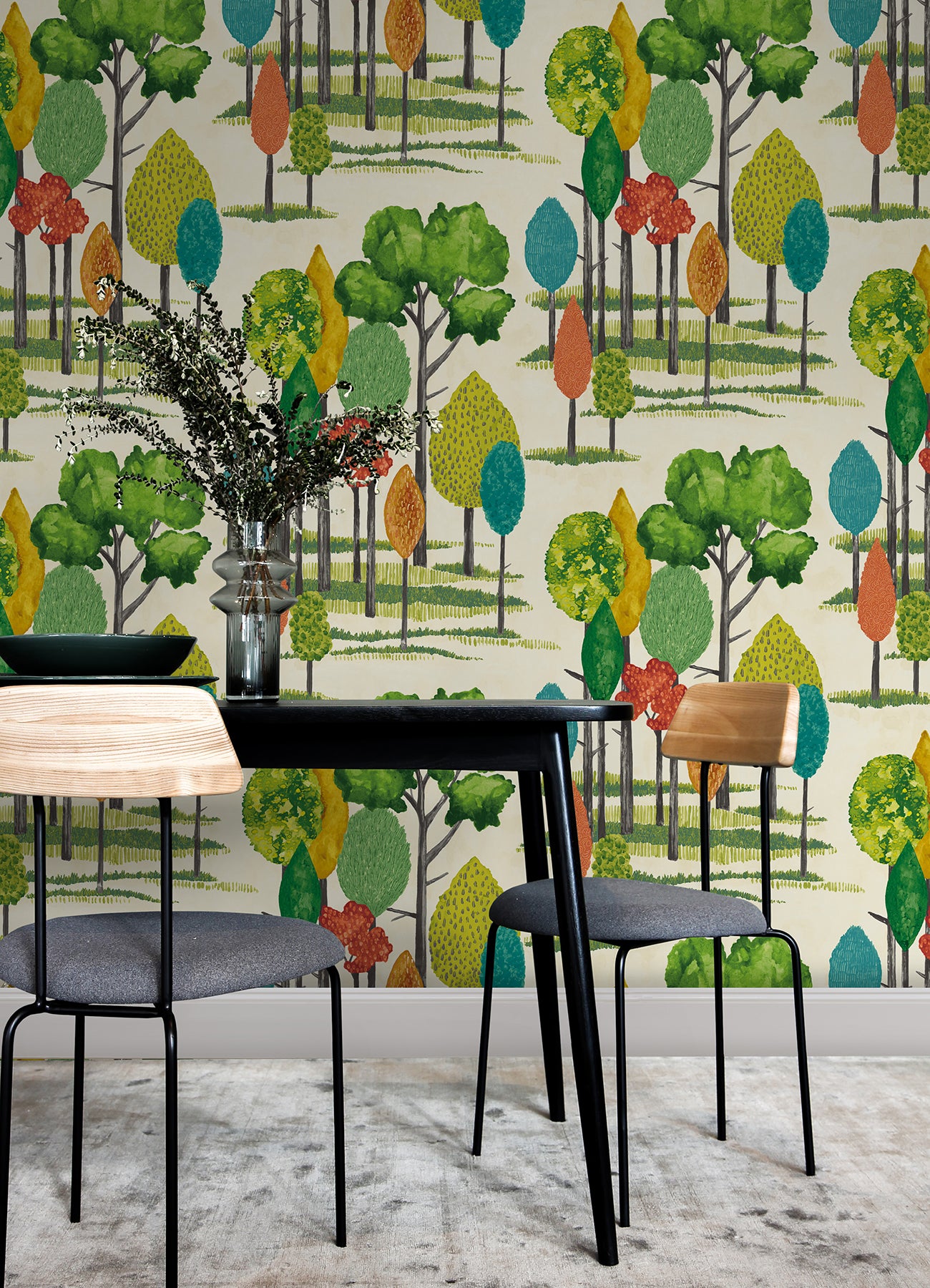 cypress-teal-tall-trees-wallpaper-york-wallcoverings-cep50137w - York Wallcoverings Papel pintado