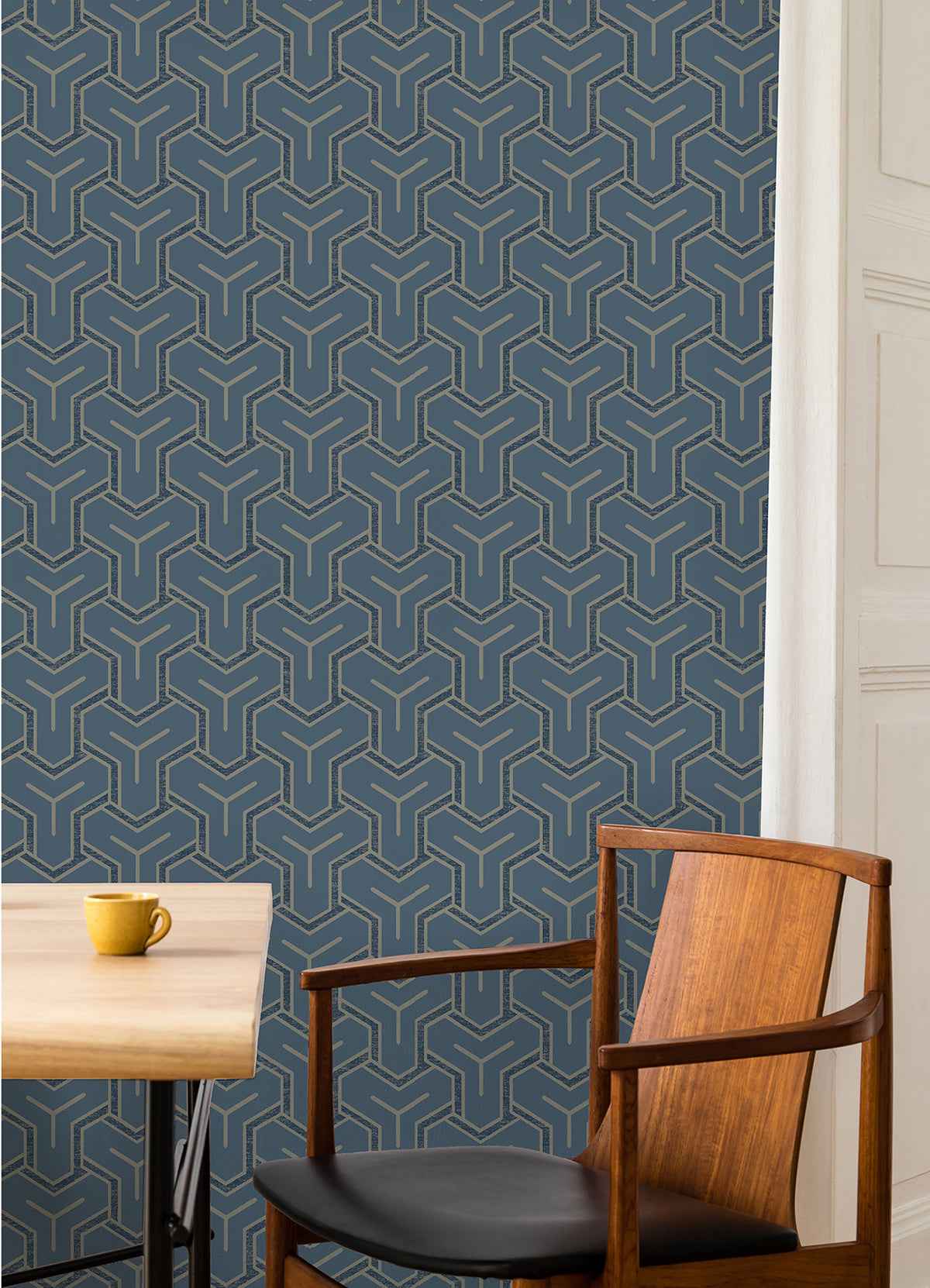 Gautier Blue Tessellate Wallpaper - York Wallcoverings - 4041-26201 - York Wallcoverings Wallpaper