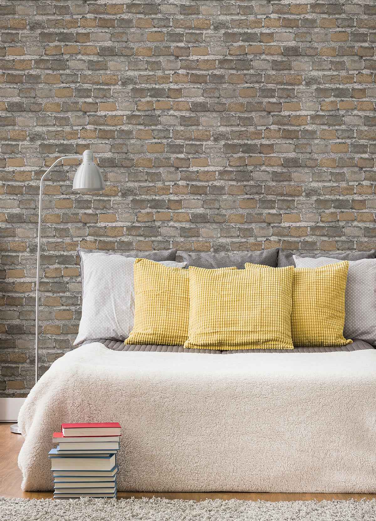 Lennox Neutral Brick Wallpaper - York Wallcoverings - 4041-428056 - York Wallcoverings Wallpaper