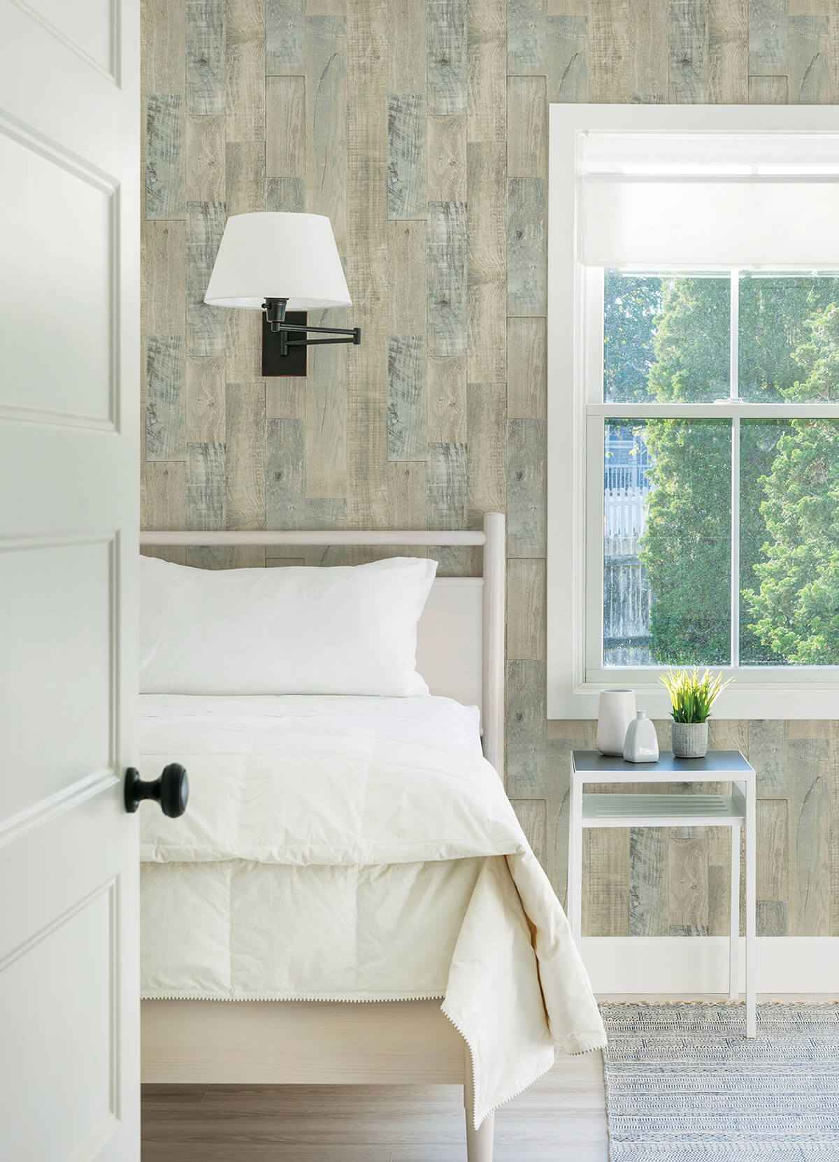 Chebacco Taupe Wood Planks Wallpaper - York Wallcoverings - 3124-12692 - York Wallcoverings Wallpaper