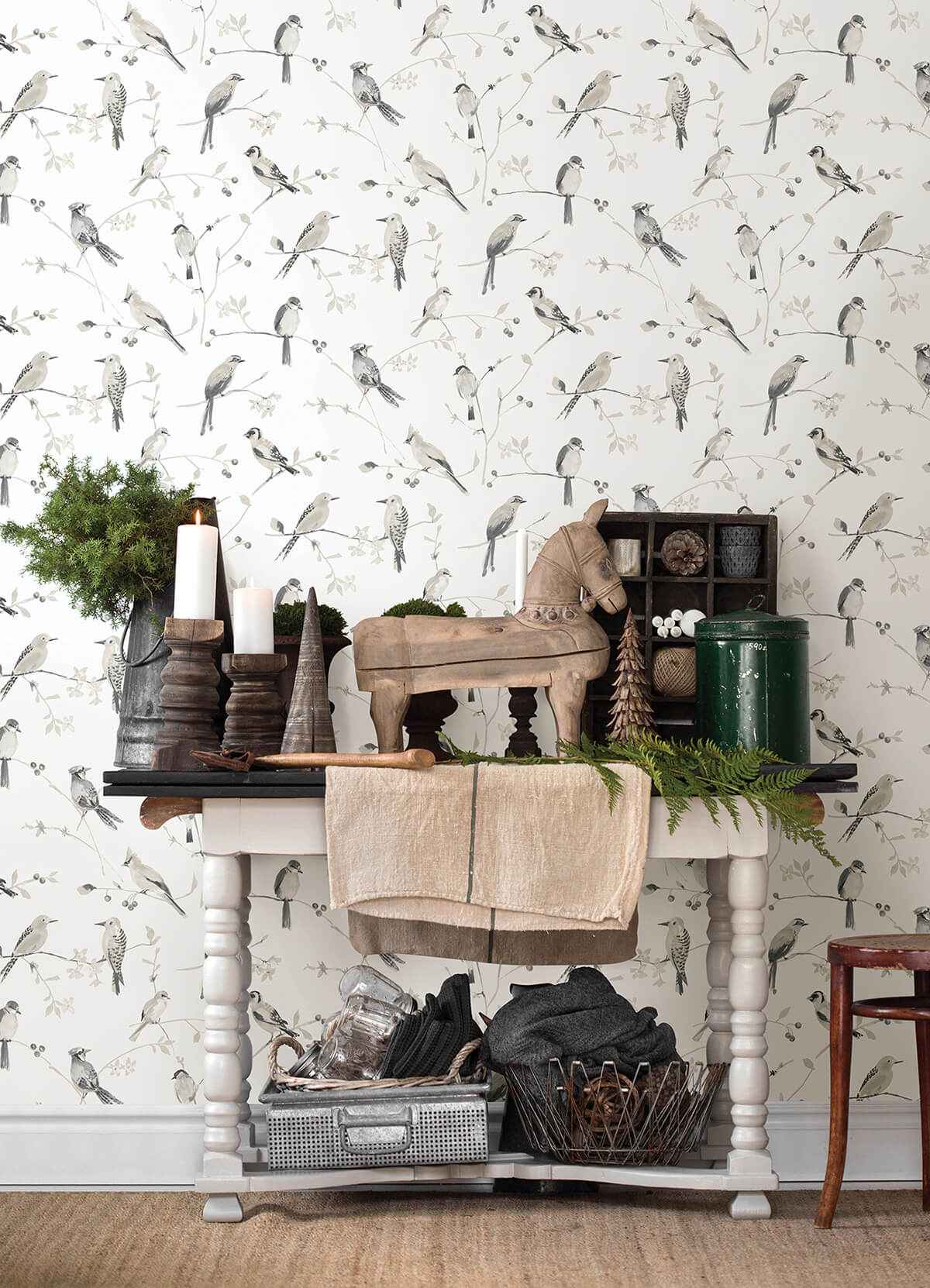 Birdsong Grey Trail Wallpaper - York Wallcoverings - 3124-13853 - York Wallcoverings Wallpaper