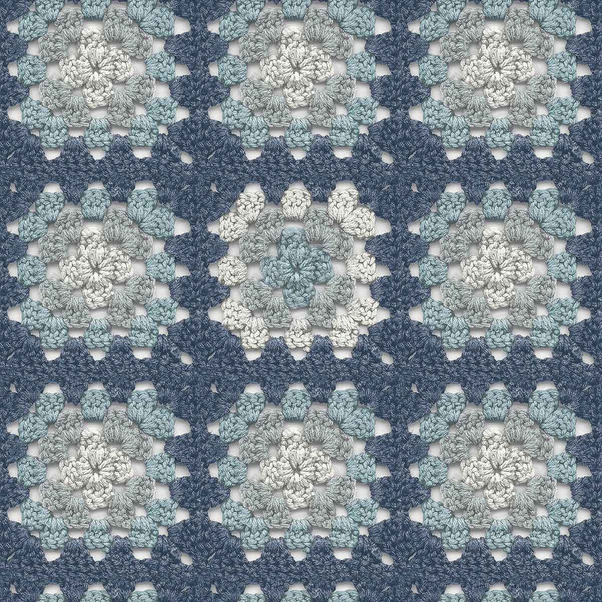 Maud Blue Crochet Geometric Wallpaper - York Wallcoverings - 3124-13864