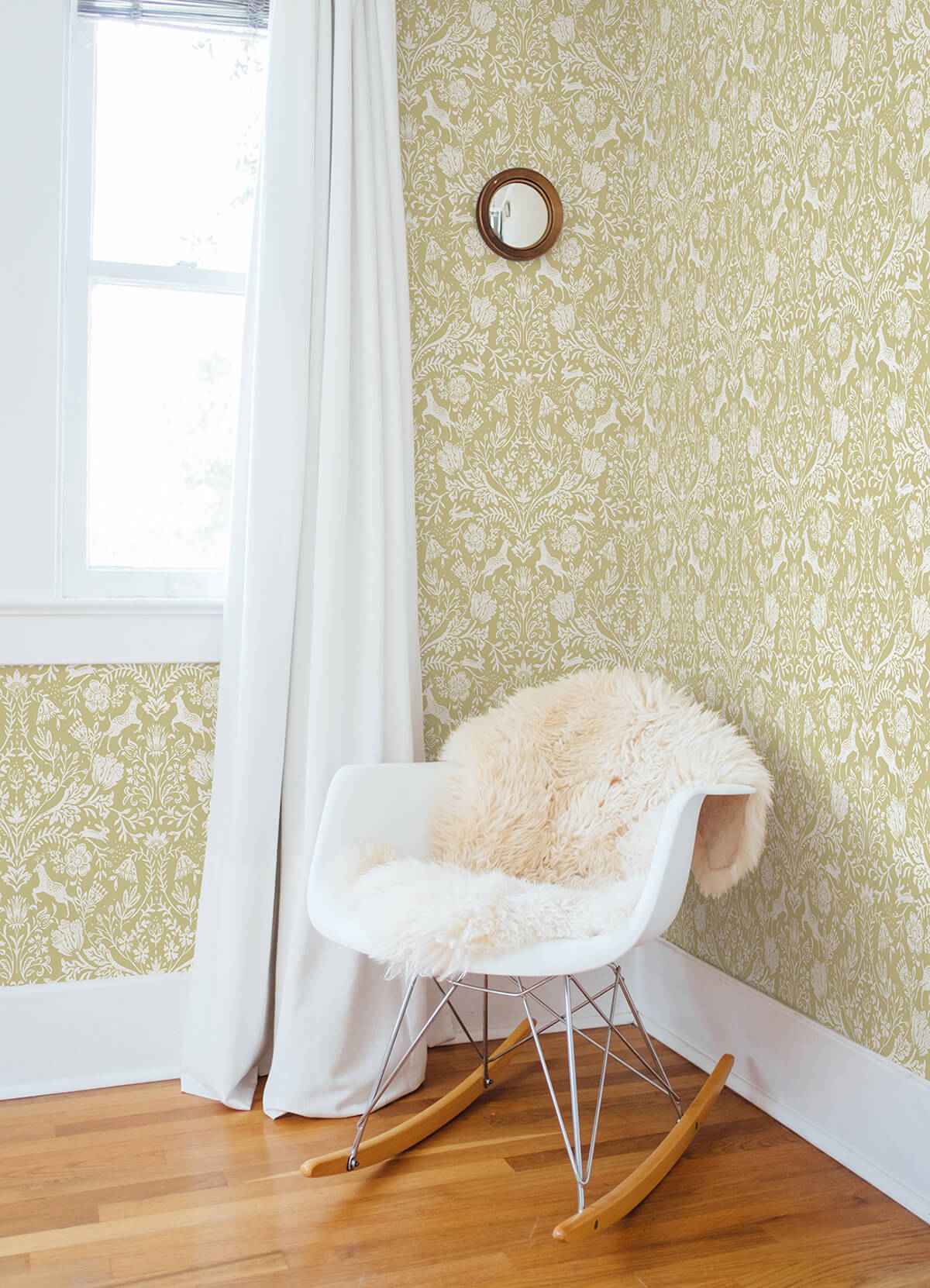 Forest Dance Honey Damask Wallpaper - York Wallcoverings - 3124-13886 - York Wallcoverings Wallpaper