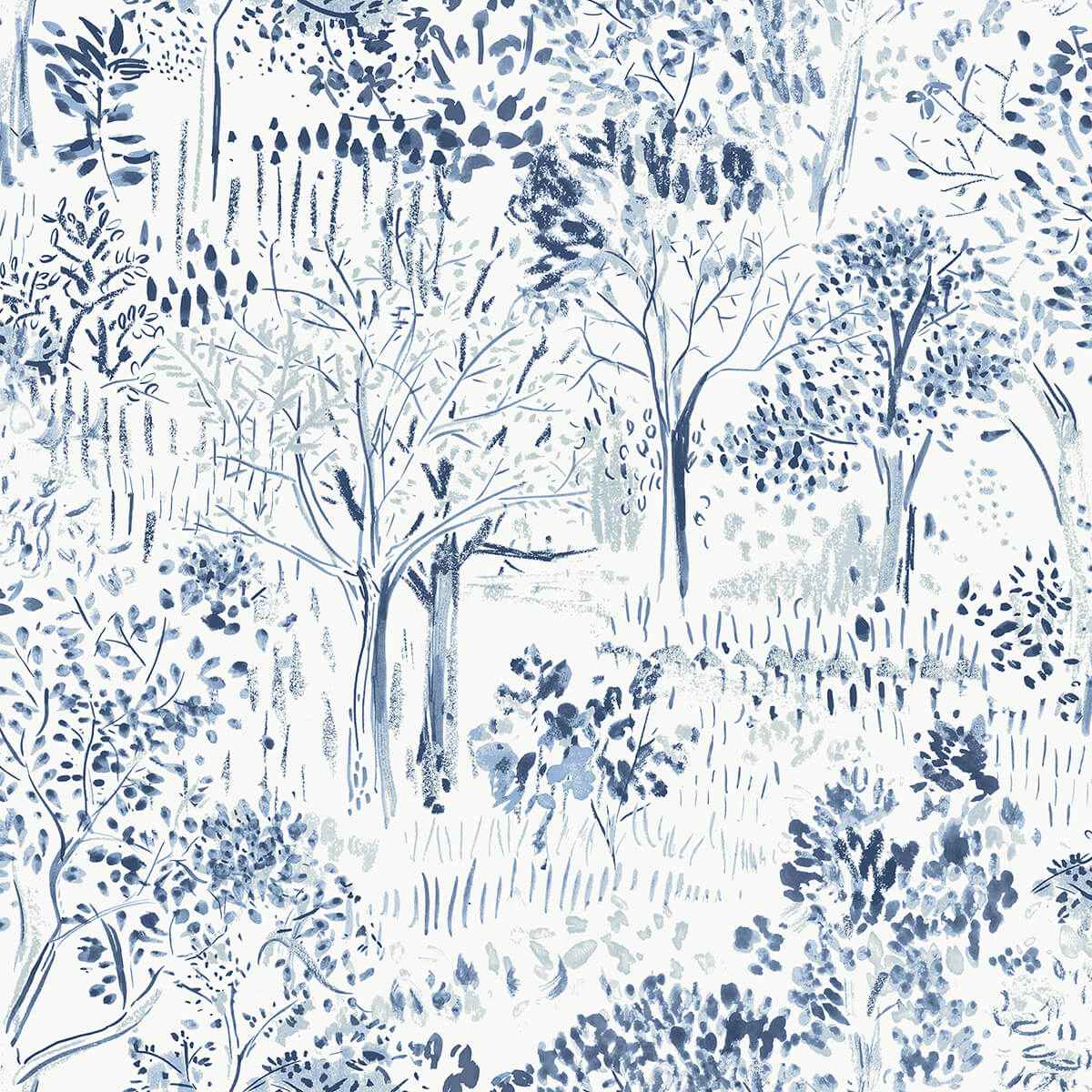 Walden Navy Forest Wallpaper - York Wallcoverings - 3124-13893 - York Wallcoverings Wallpaper