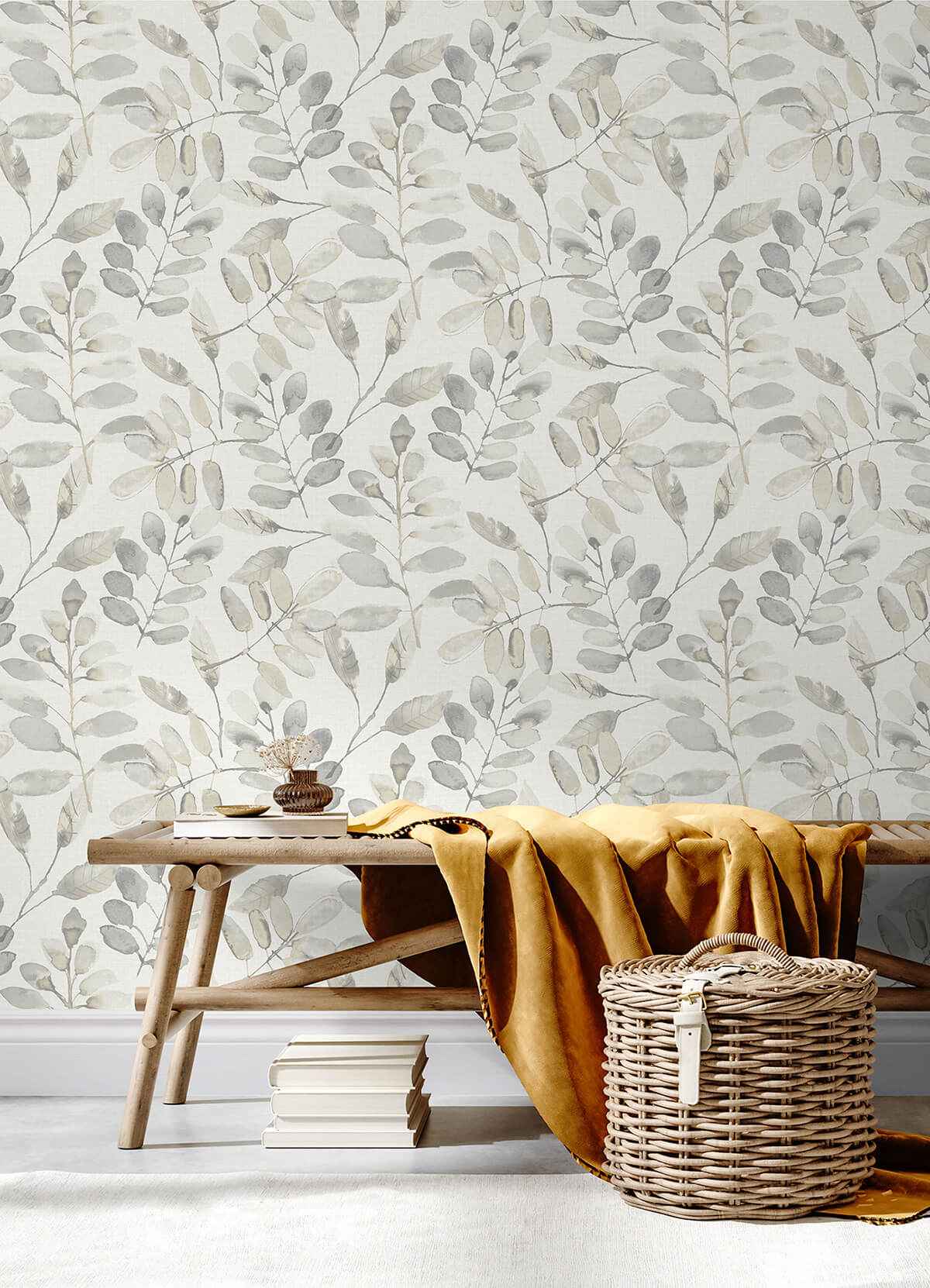 Pinnate Taupe Leaves Wallpaper - York Wallcoverings - 3124-13907 - York Wallcoverings Wallpaper
