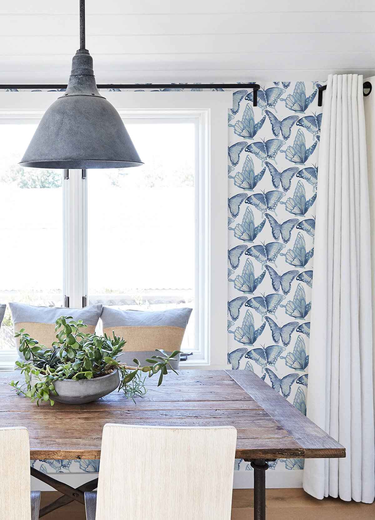 Janetta Blue Butterfly Wallpaper - York Wallcoverings - 3124-13932 - York Wallcoverings Wallpaper