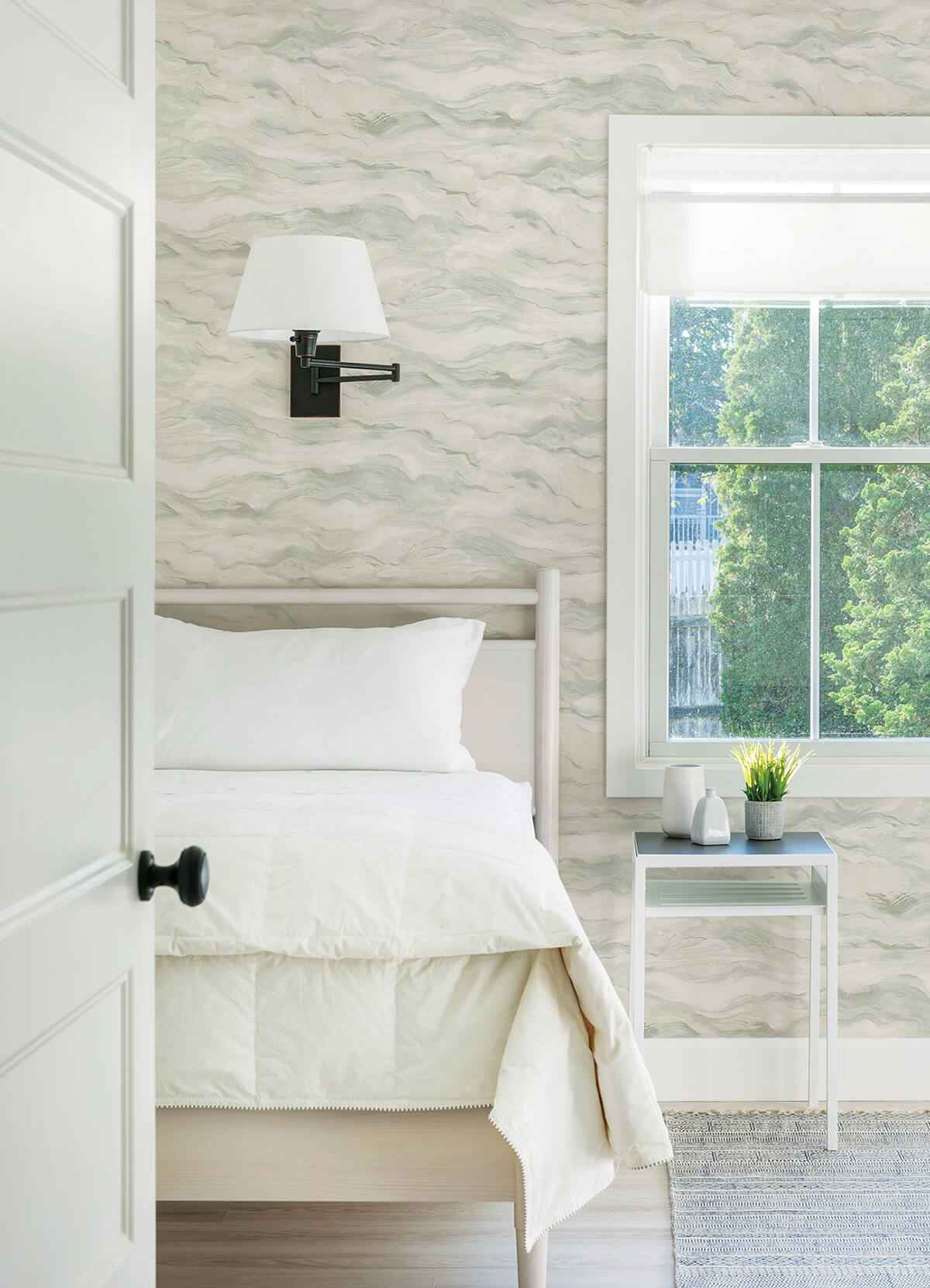 Cirrus Light Blue Wave Wallpaper - York Wallcoverings - 3124-13954 - York Wallcoverings Wallpaper
