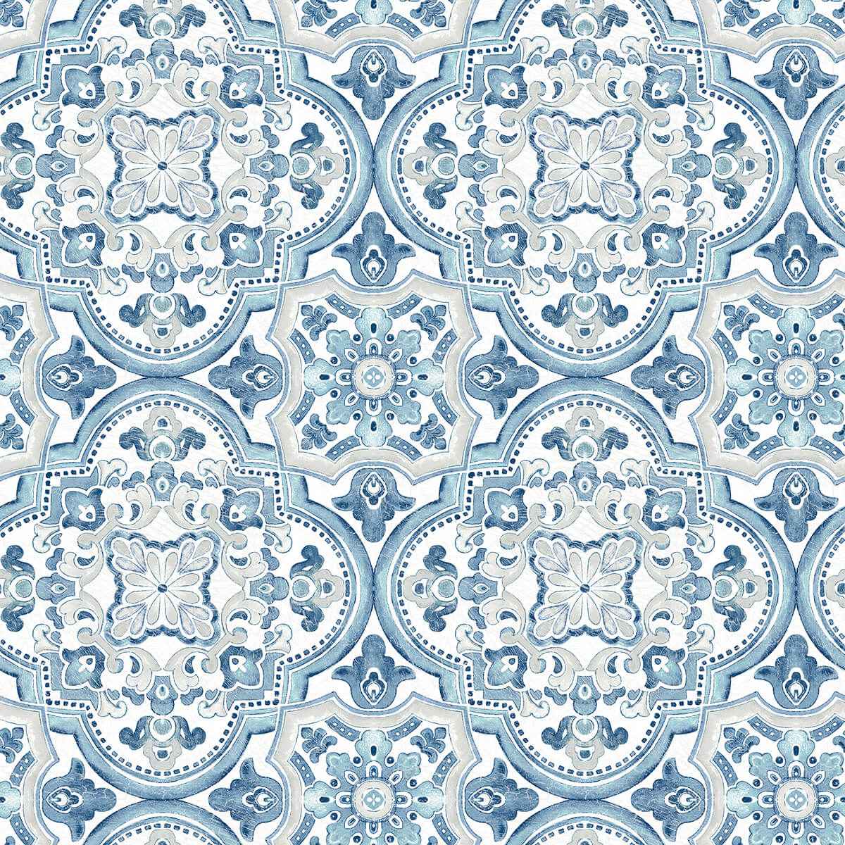Concord Blue Medallion Wallpaper - York Wallcoverings - 3124-13962