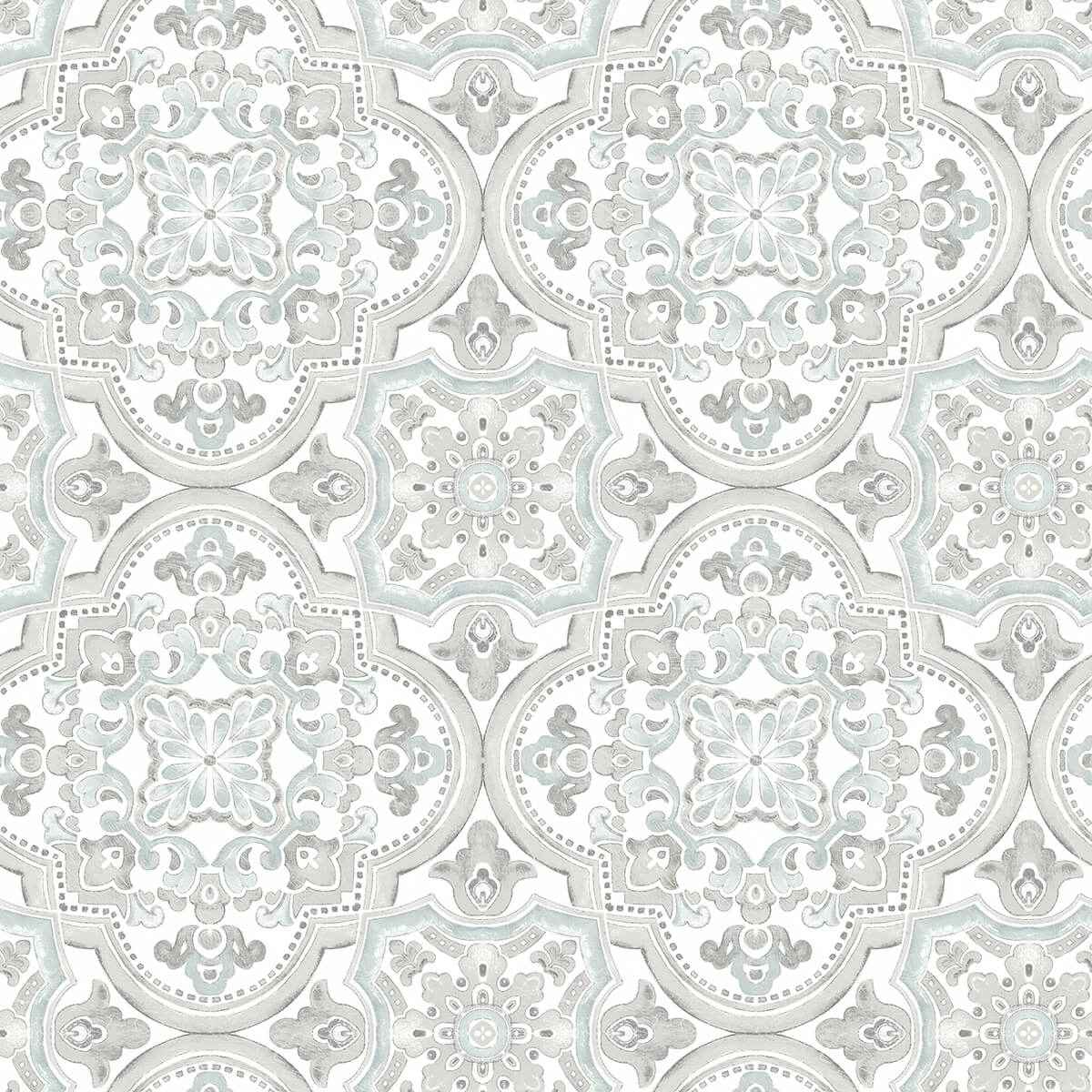 Concord Aqua Medallion Wallpaper - York Wallcoverings - 3124-13963 - York Wallcoverings Wallpaper