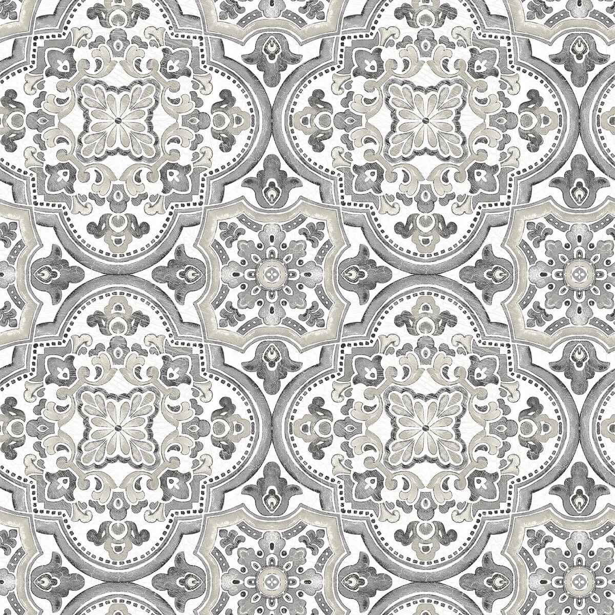 Concord Black Medallion Wallpaper - York Wallcoverings - 3124-13964 - York Wallcoverings Wallpaper