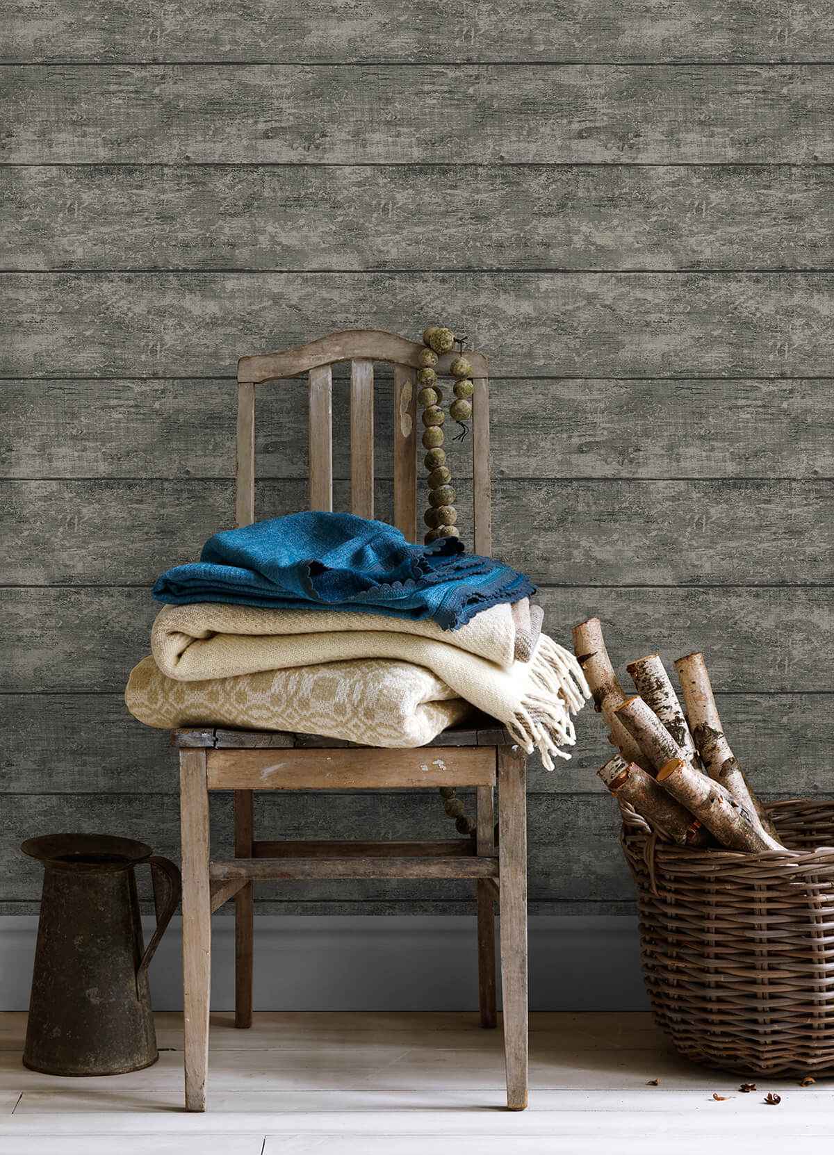 Cabin Charcoal Wood Planks Wallpaper - York Wallcoverings - 3124-13972 - York Wallcoverings Wallpaper