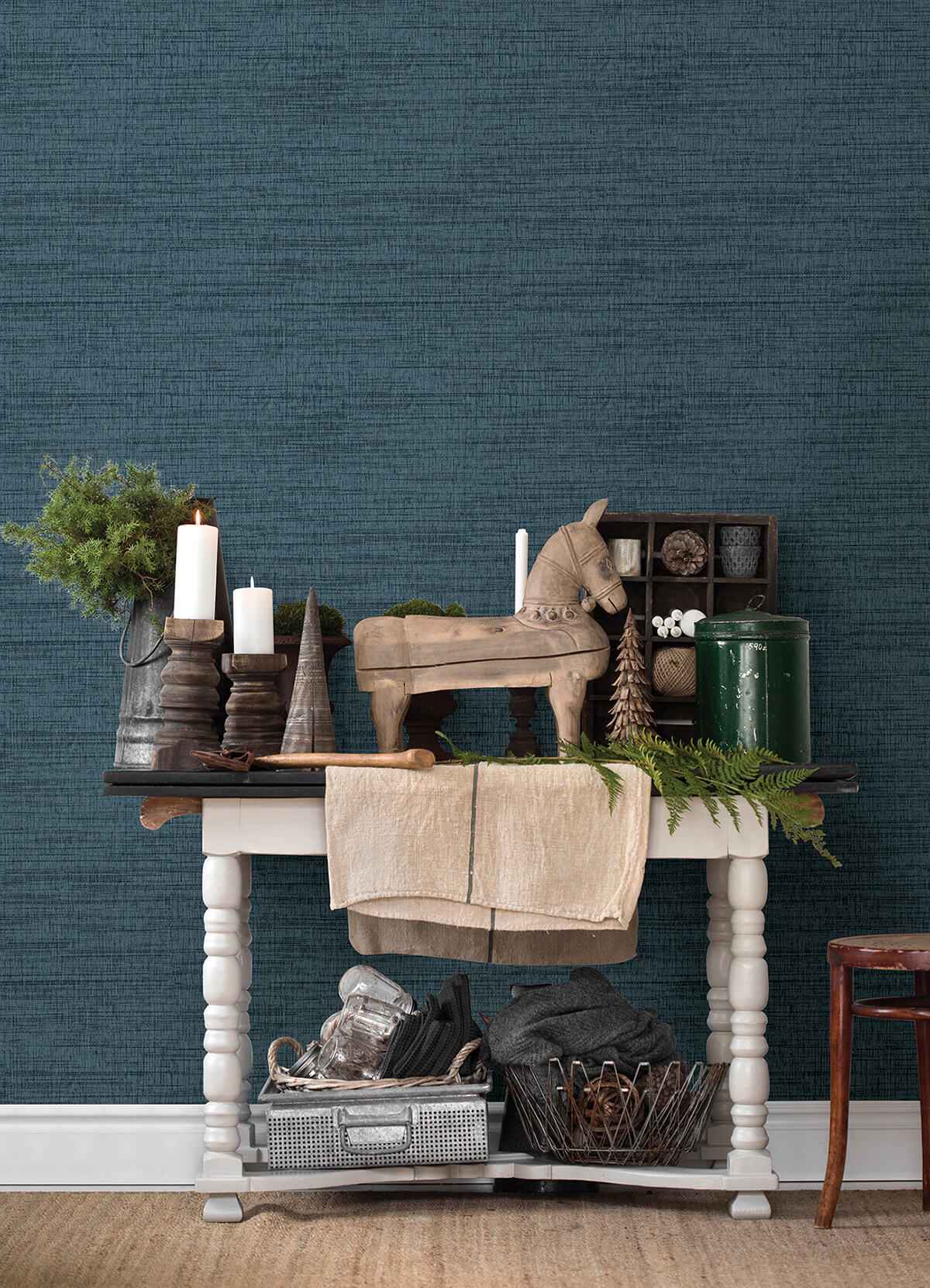 Solitude Navy Distressed Texture Wallpaper - York Wallcoverings - 3124-13984 - York Wallcoverings Wallpaper