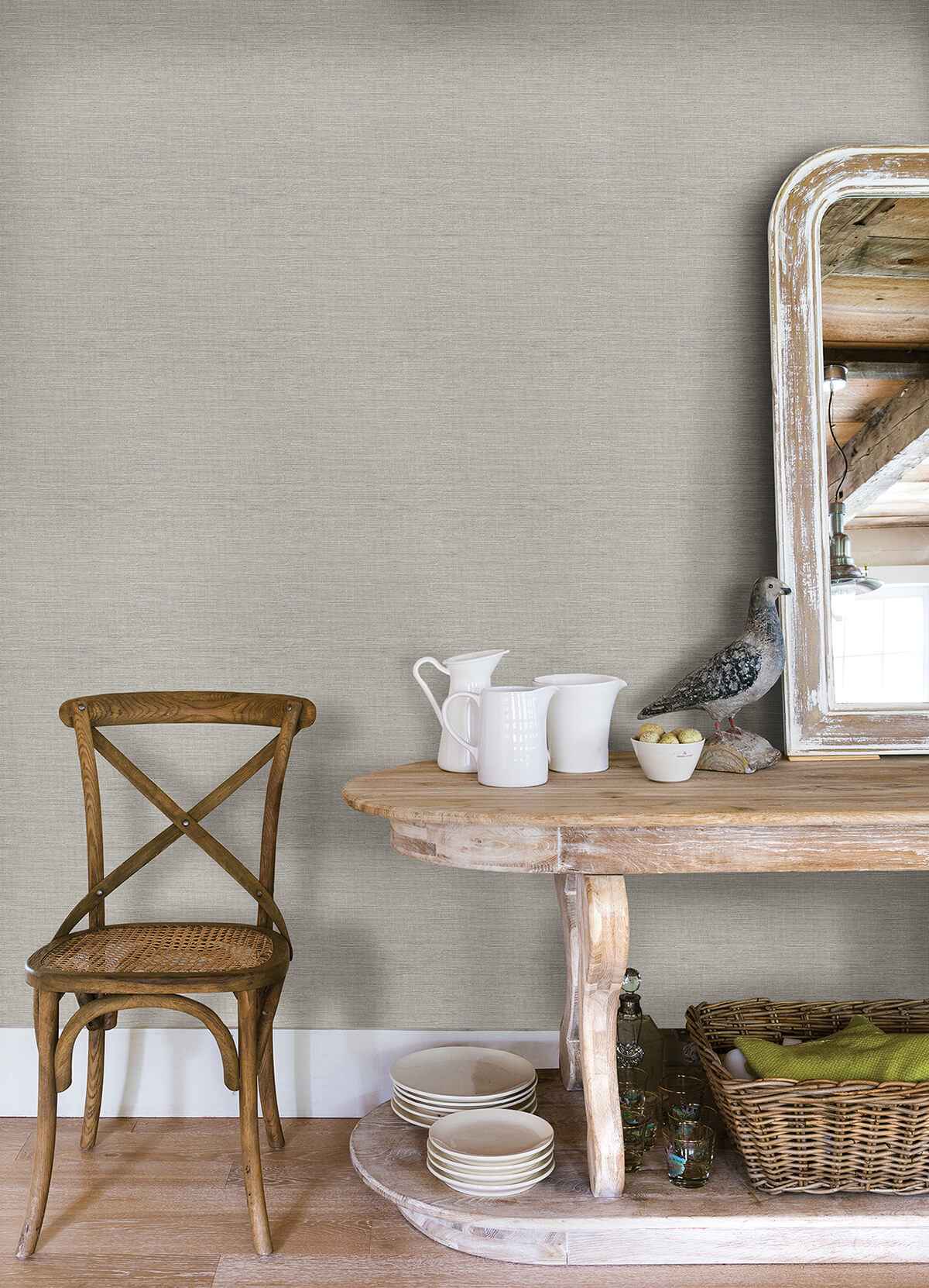Agave Grey Faux Grasscloth Wallpaper - York Wallcoverings - 3124-24279 - York Wallcoverings Wallpaper