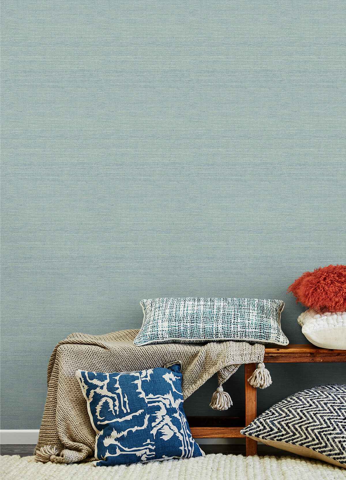 Agave Aqua Faux Grasscloth Wallpaper - York Wallcoverings - 3124-24282 - York Wallcoverings Wallpaper