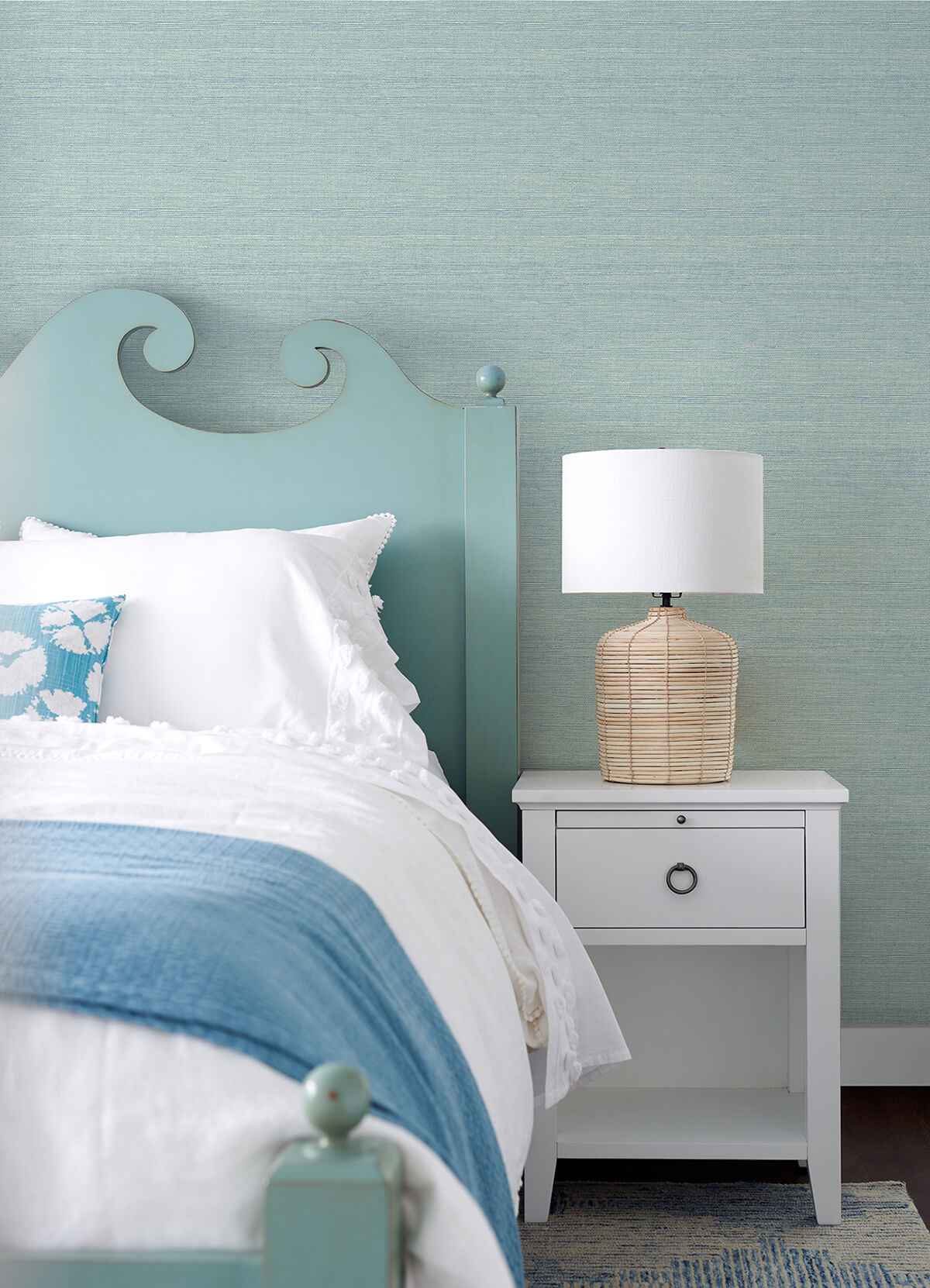 Agave Aqua Faux Grasscloth Wallpaper - York Wallcoverings - 3124-24282 - York Wallcoverings Wallpaper