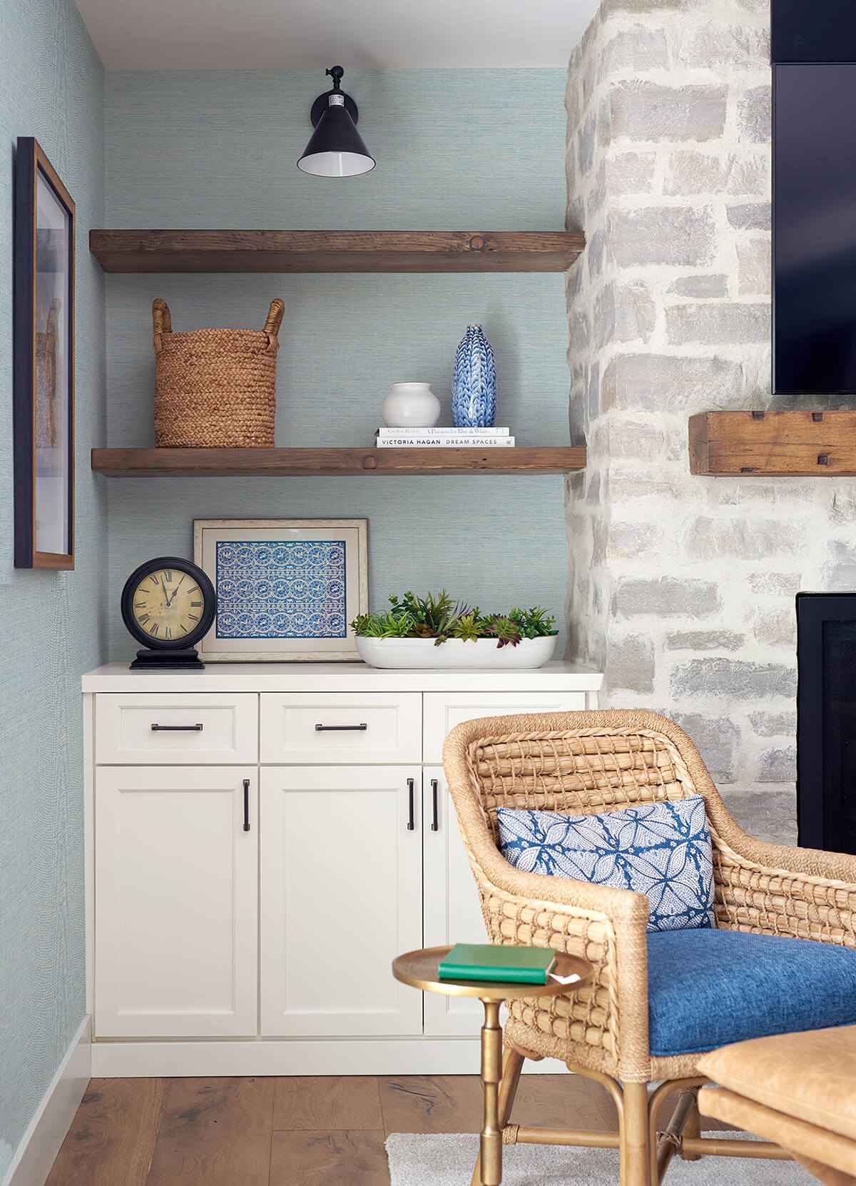 Agave Blue Faux Grasscloth Wallpaper - York Wallcoverings - 3124-24283 - York Wallcoverings Wallpaper