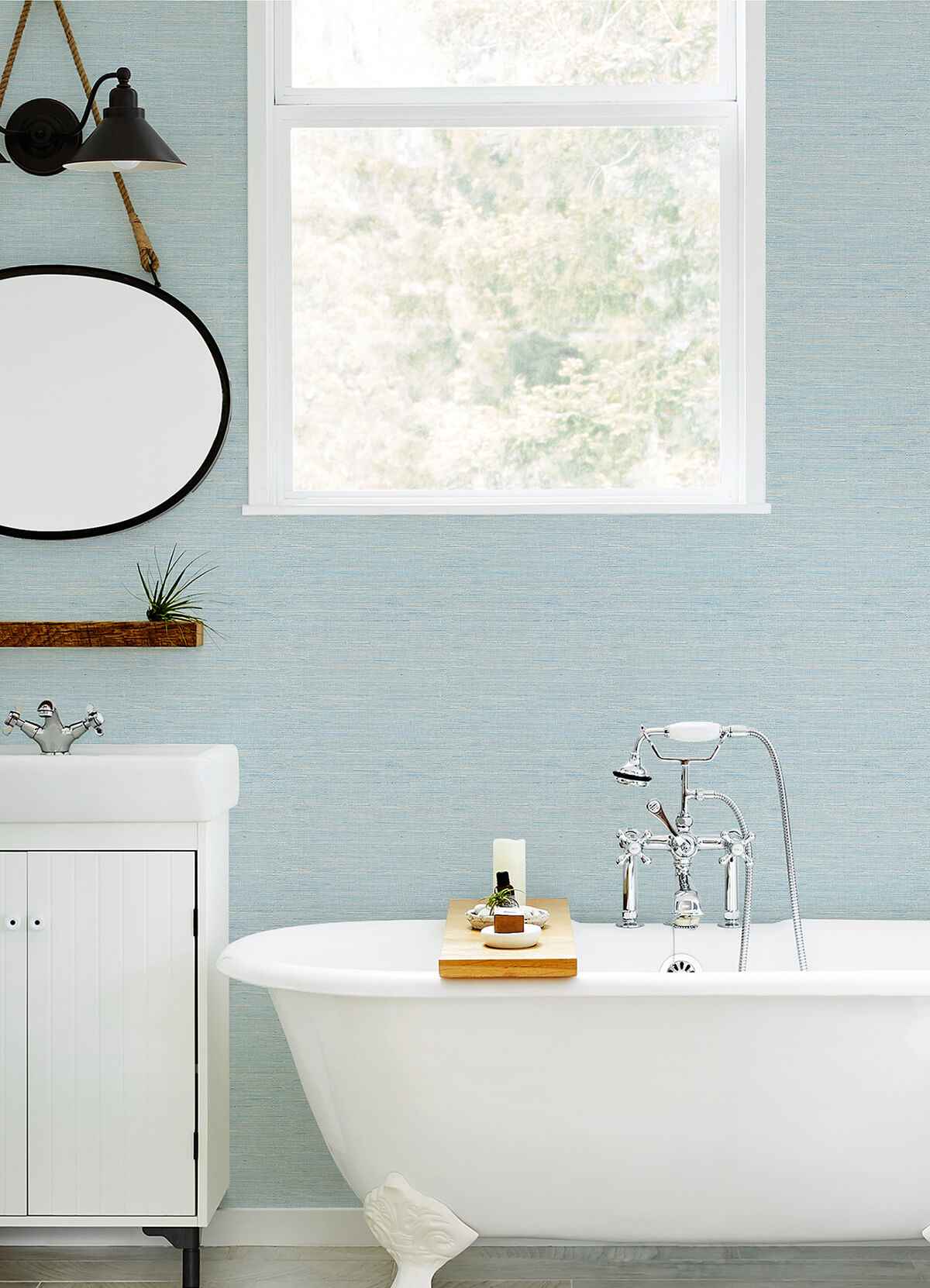 Agave Blue Faux Grasscloth Wallpaper - York Wallcoverings - 3124-24283 - York Wallcoverings Wallpaper