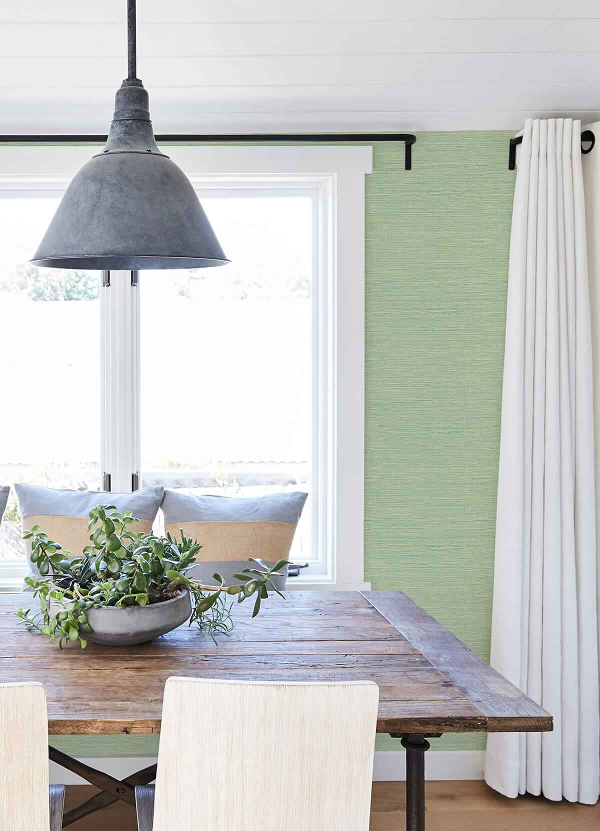 Agave Green Faux Grasscloth Wallpaper - York Wallcoverings - 3124-24284 - York Wallcoverings Wallpaper