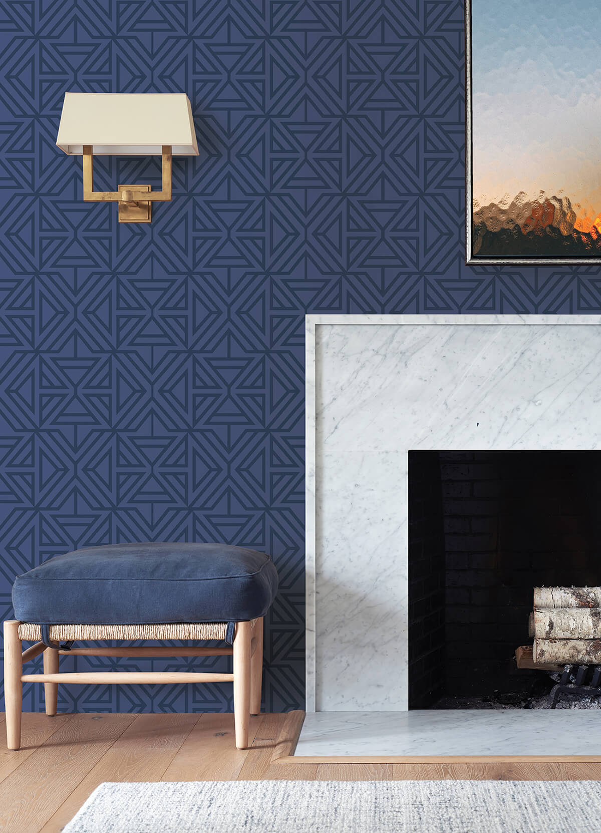 Blue Linear Peel and Stick Wallpaper - York Wallcoverings - NUS4290 - York Wallcoverings Wallpaper
