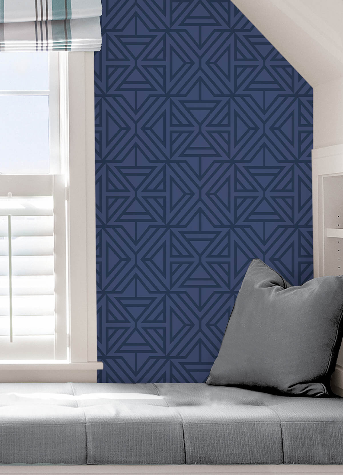 Blue Linear Peel and Stick Wallpaper - York Wallcoverings - NUS4290 - York Wallcoverings Wallpaper
