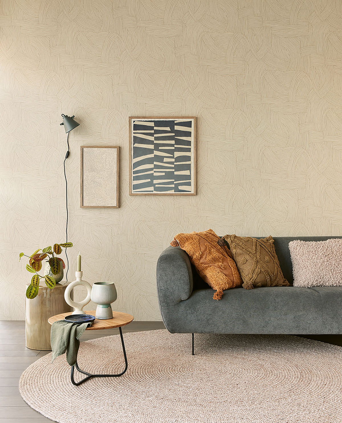 Freesia Grey Abstract Woven Wallpaper - York Wallcovering