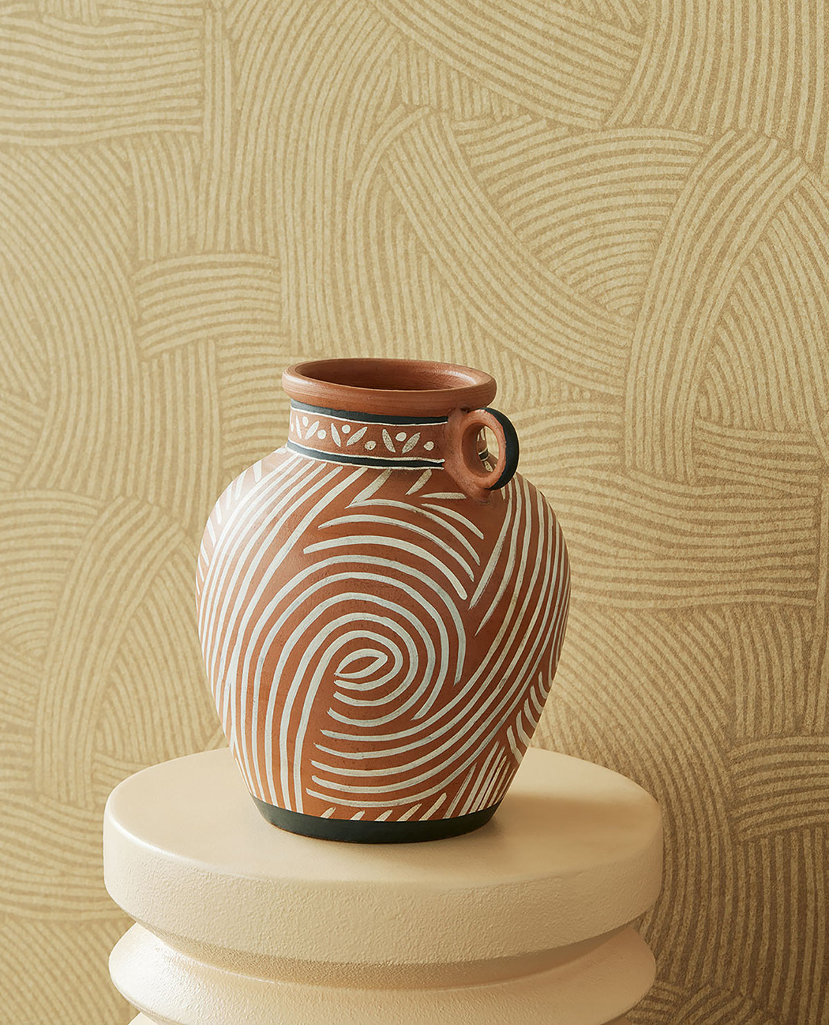 Freesia Light Brown Abstract Woven Wallpaper - York Wallcovering