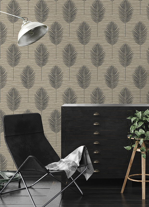 bali-light-brown-fern-wallpaper-york-wallcoverings-2988-70206 - York Wallcoverings Wallpaper