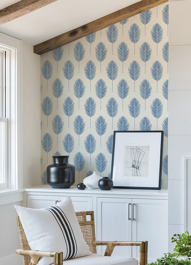 bali-blue-fern-wallpaper-york-wallcoverings-2988-70212 - York Wallcoverings Wallpaper