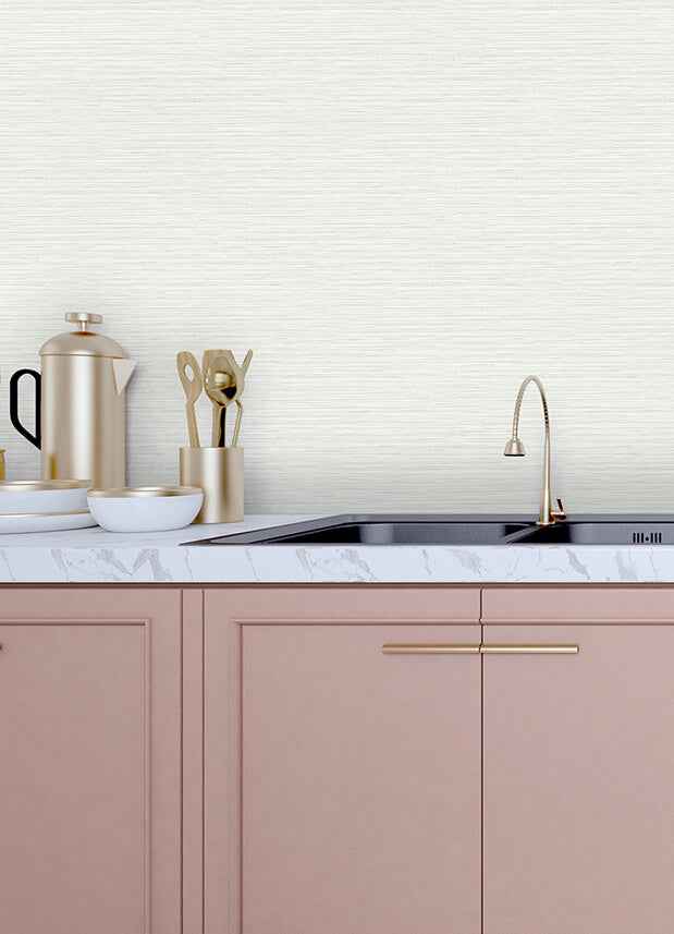 Rushmore White Faux Grasscloth Wallpaper - York Wallcoverings - 2988-70300 - York Wallcoverings Wallpaper