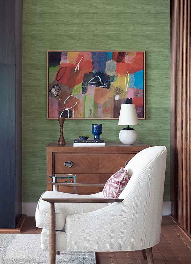 Rushmore Green Faux Grasscloth Wallpaper - York Wallcoverings - 2988-70304 - York Wallcoverings Wallpaper