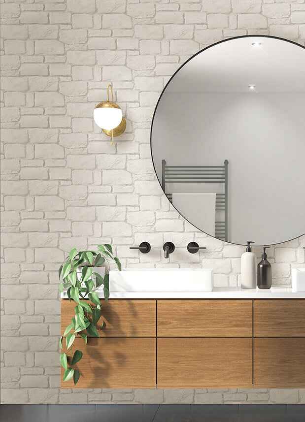 Casablanca Ivory Stone Wallpaper - York Wallcoverings - 2988-70503 - York Wallcoverings Wallpaper