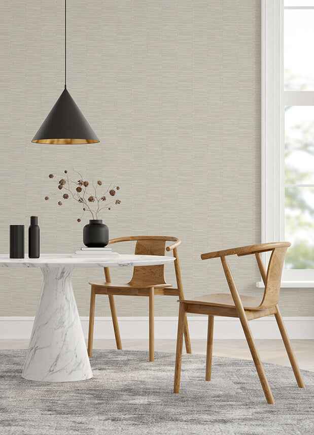 Jenga Light Grey Striped Column Wallpaper - York Wallcoverings - 2988-70605 - York Wallcoverings Wallpaper