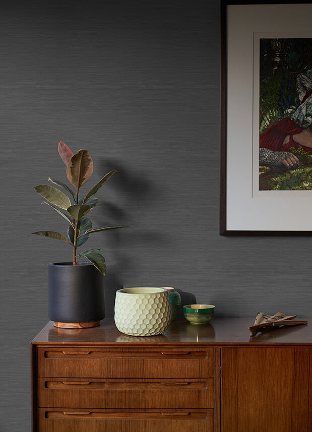 moroccan-black-sisal-texture-wallpaper-york-wallcoverings-2988-70710 - York Wallcoverings Wallpaper