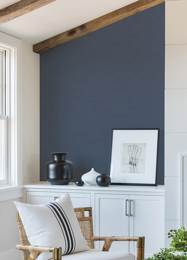moroccan-blue-sisal-texture-wallpaper-york-wallcoverings-2988-70722 - York Wallcoverings Wallpaper