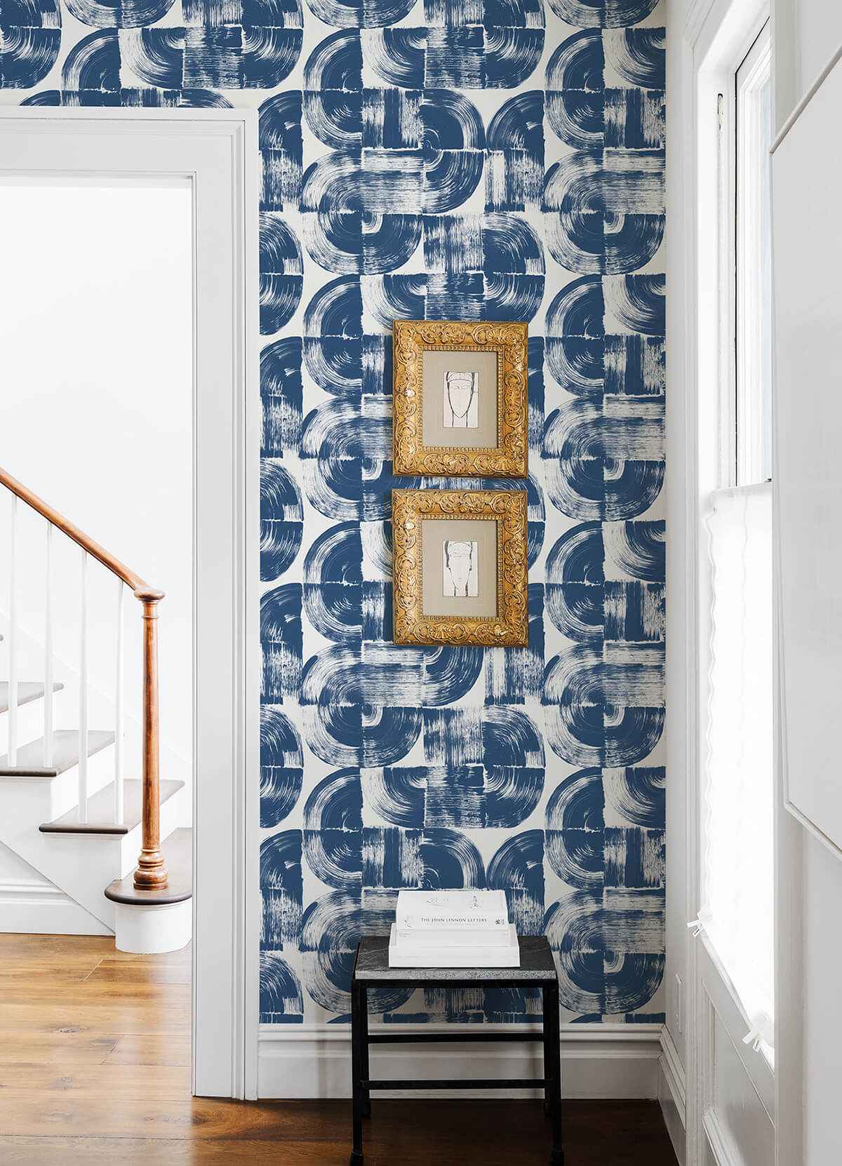 Giulietta Blue Painterly Geometric Wallpaper - York Wallcoverings - 4014-26407 - York Wallcoverings Wallpaper