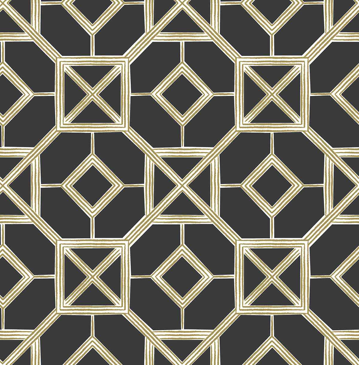 Livia Black Trellis Wallpaper - York Wallcoverings - 4014-26409 - York Wallcoverings Wallpaper
