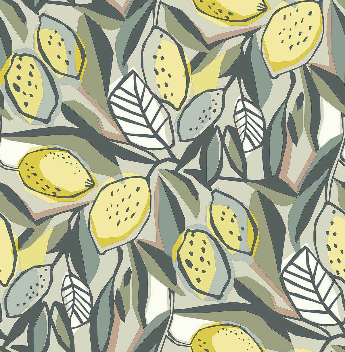 Meyer Chartreuse Citrus Wallpaper - York Wallcoverings - 4014-26418 - York Wallcoverings Wallpaper