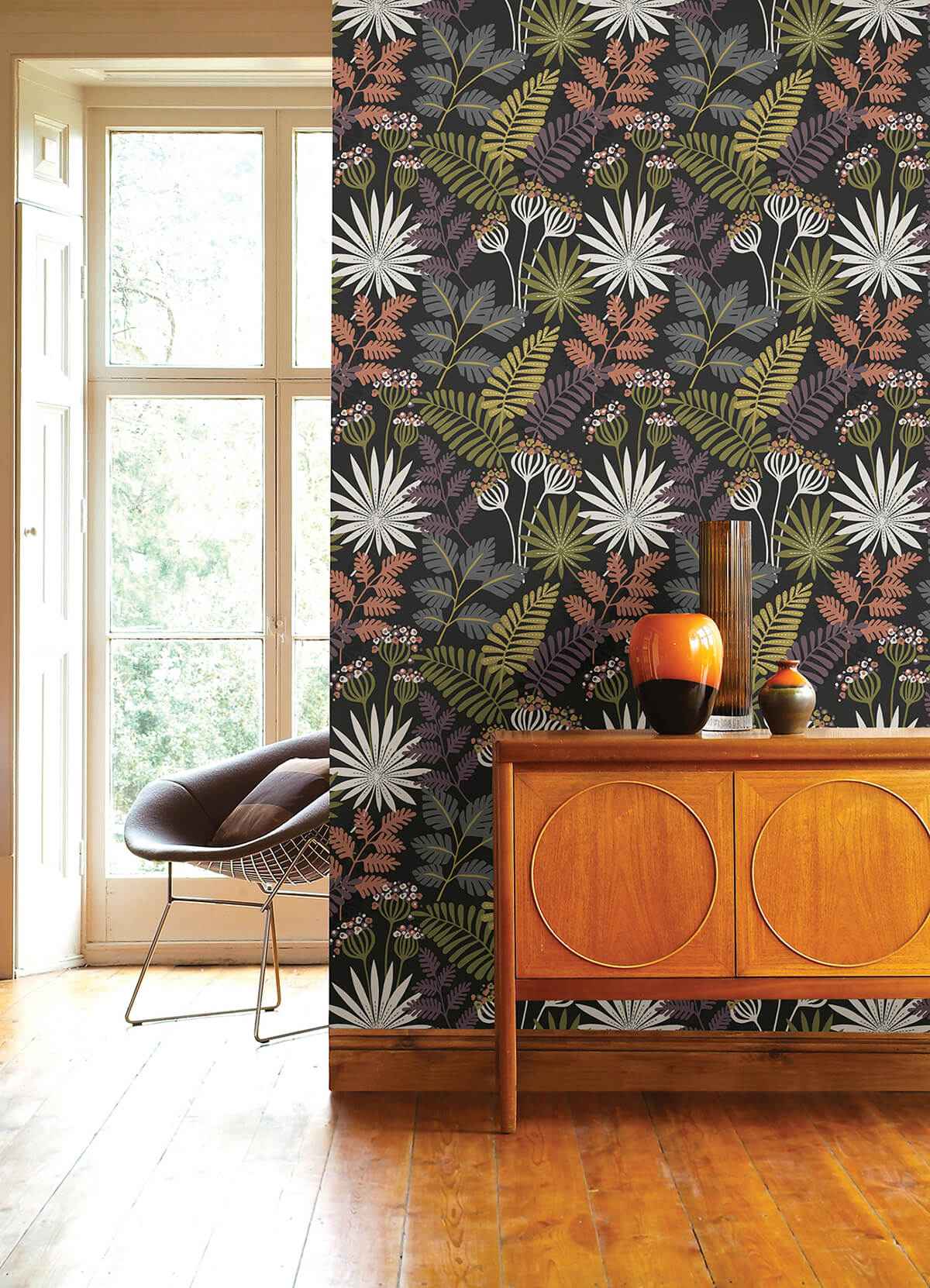 Praslin Black Botanical Wallpaper - York Wallcoverings - 4014-26447 - York Wallcoverings Wallpaper